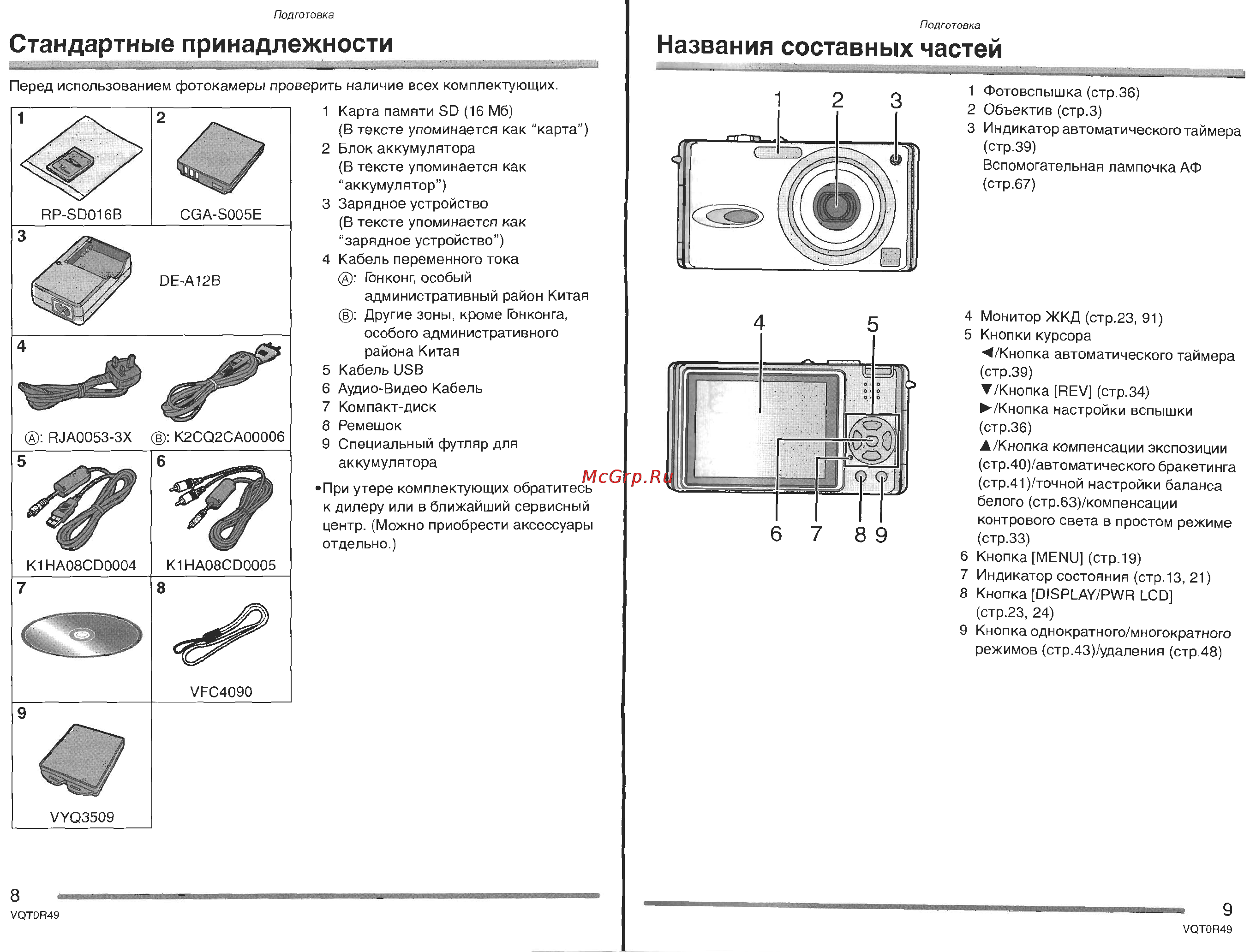 Panasonic DMC-FX8SG Инструкция по эксплуатации онлайн [5/52] 25377