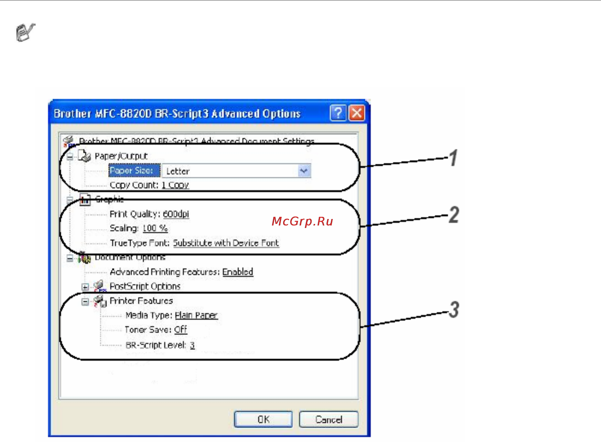 Brother DCP-8020 [108/274] Вкладка advanced options расширенные опции