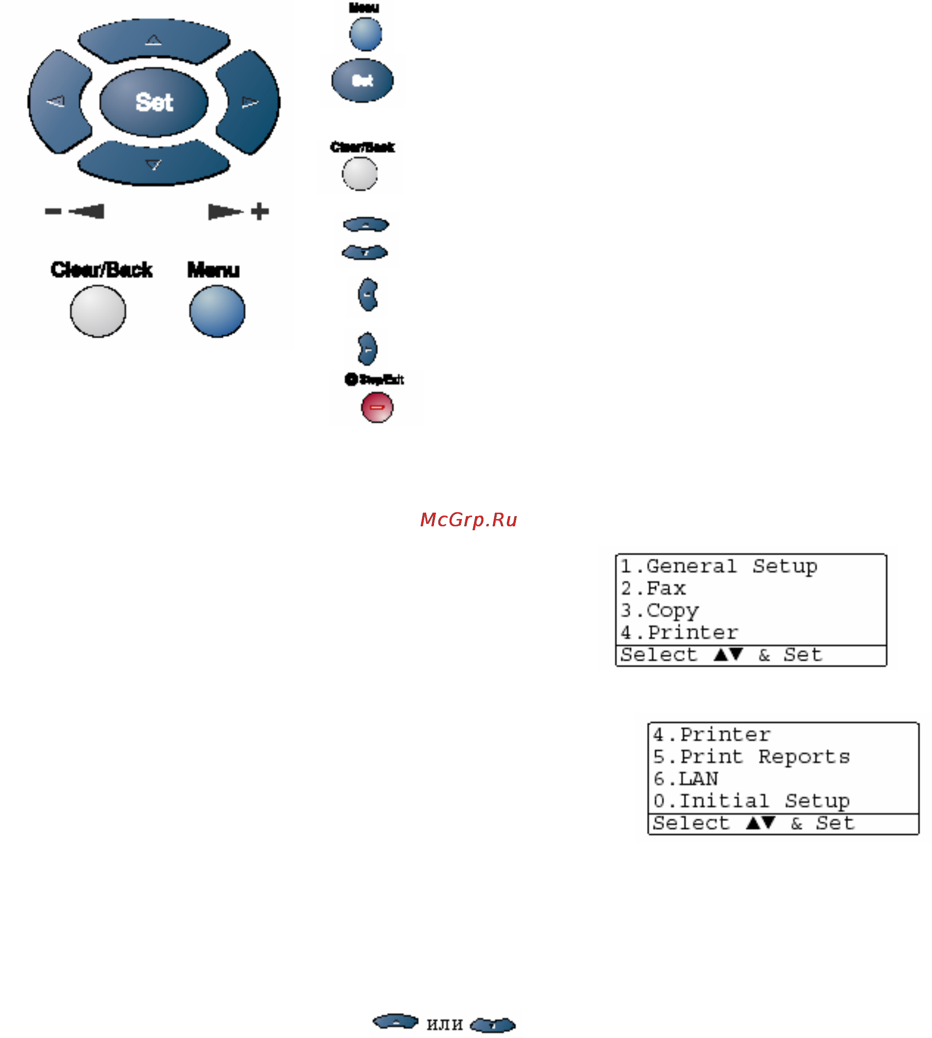 Brother DCP-8040 [32/274] Навигационные клавиши