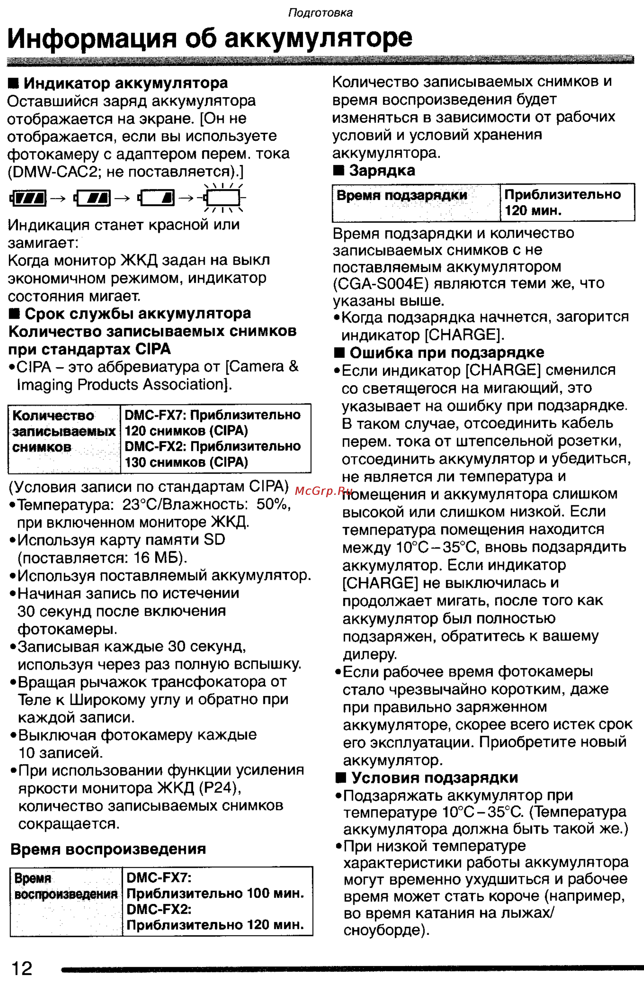 Panasonic DMC-FX7GC Инструкция по эксплуатации онлайн [12/154] 25410