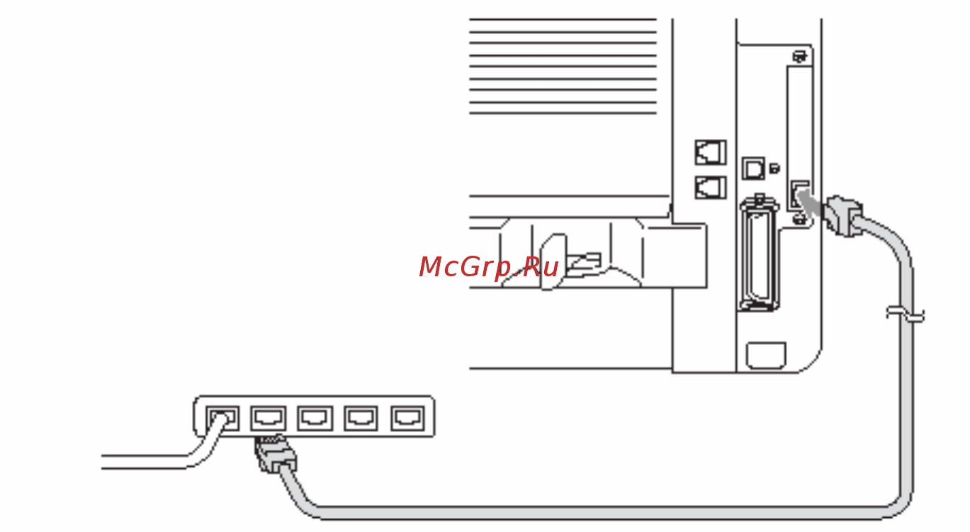 Brother MFC-8820D [404/427] Шаг 2 подключение к сетевой карте nc 9100h неэкранированного кабеля типа витая пара сети ethernet 10base t или 100base tx