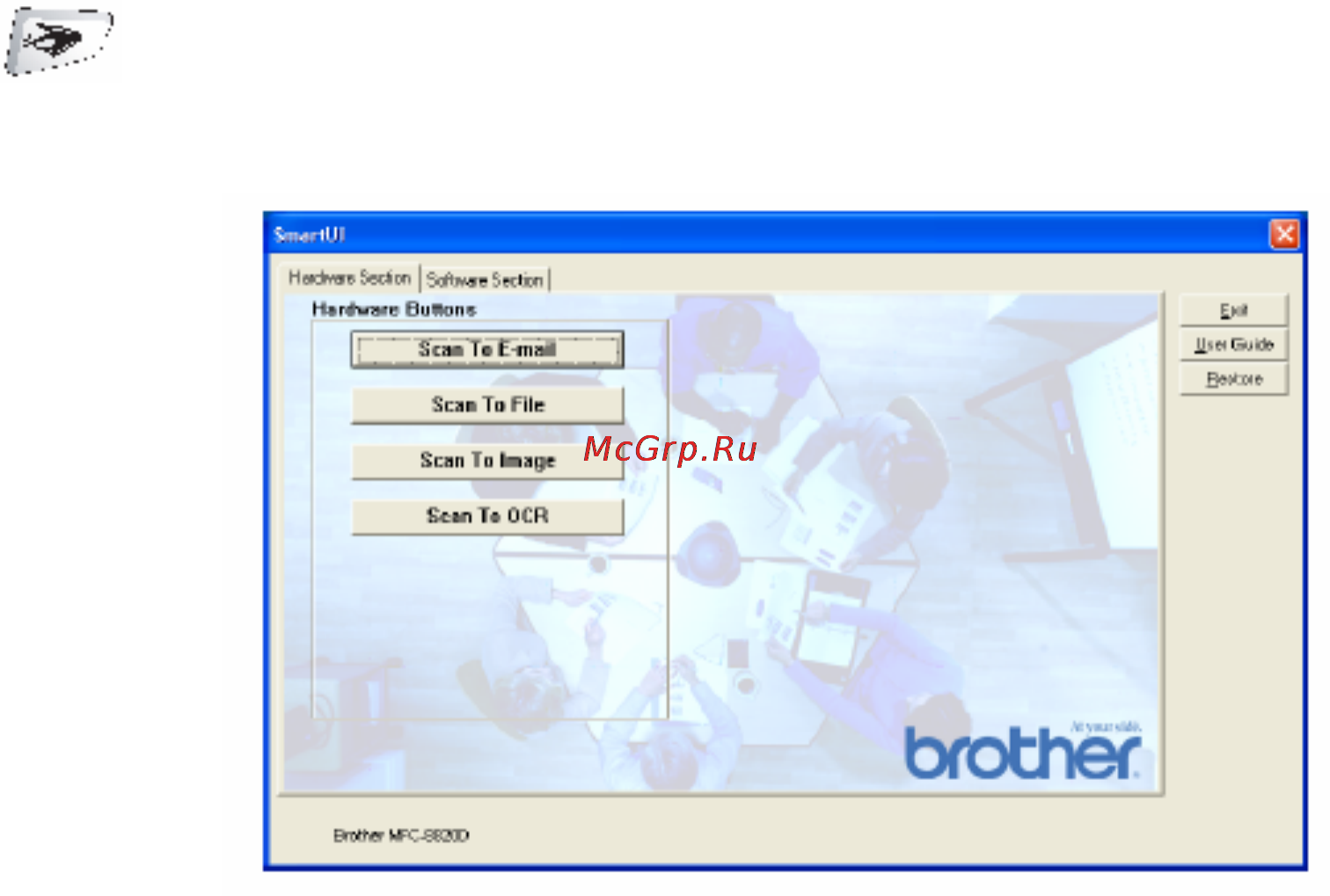 Brother MFC-8440 [250/428] Секция аппаратных средств изменение конфигурации кнопки scan to