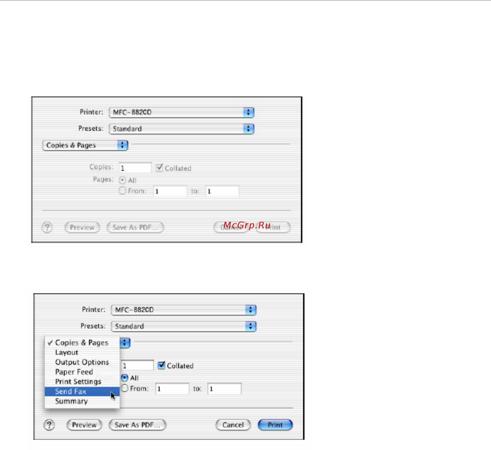 Brother MFC-8840D/DN [324/428] Для пользователей mac os x