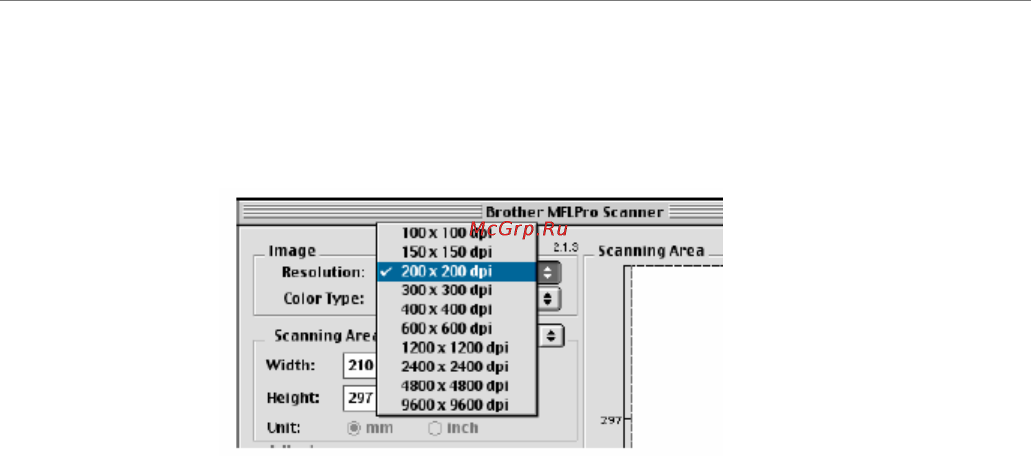 Brother MFC-8840D/DN [331/428] Настройки в окне scanner