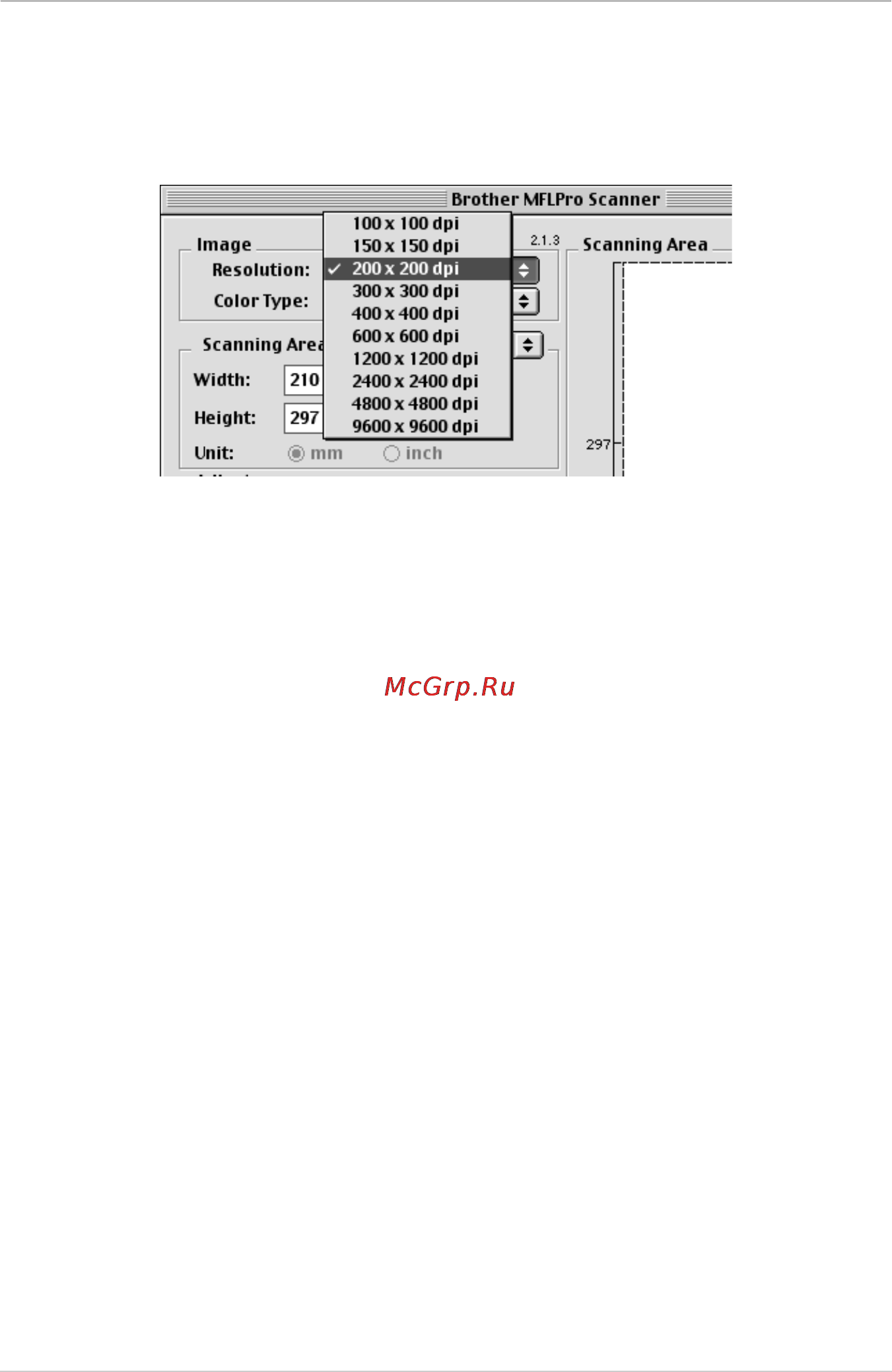 Brother MFC-9180 [178/231] Настройки в окне scanner