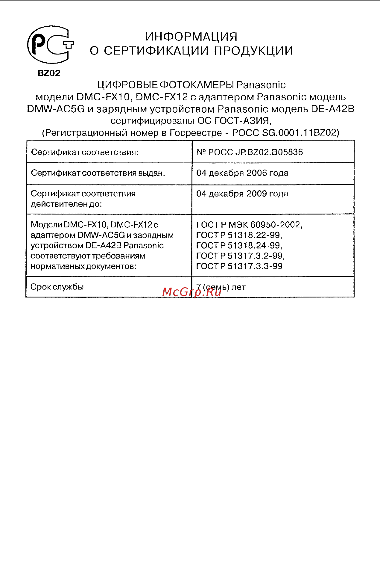 Panasonic DMC-FX12 Инструкция по эксплуатации онлайн [118/120] 25580