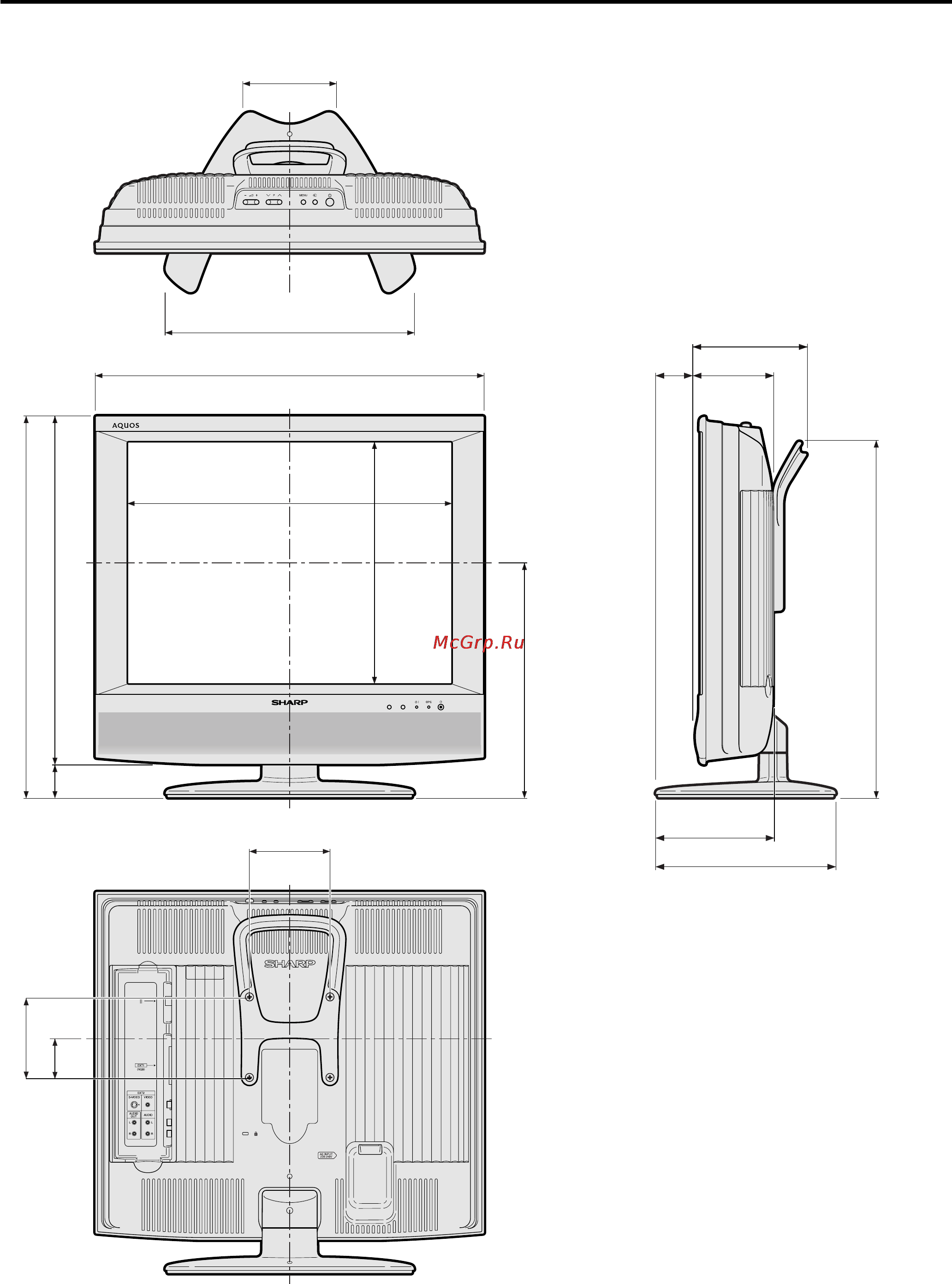 Sharp LC-20S4E [19/20] Габаритные рисунки