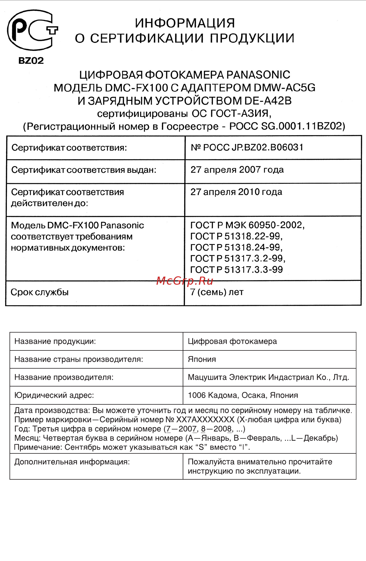 Panasonic DMC-FX100EEK [135/167] Информация для покупателя