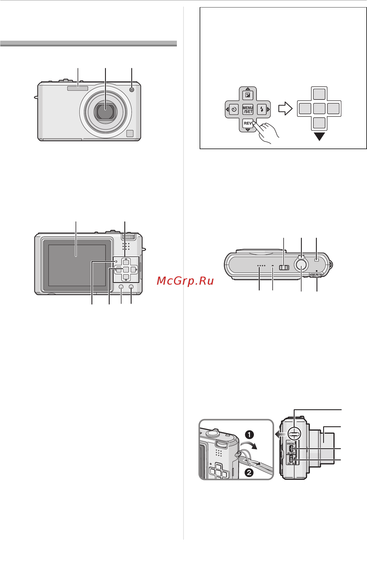 Panasonic DMC-FX100 [8/167] Названия составных частей