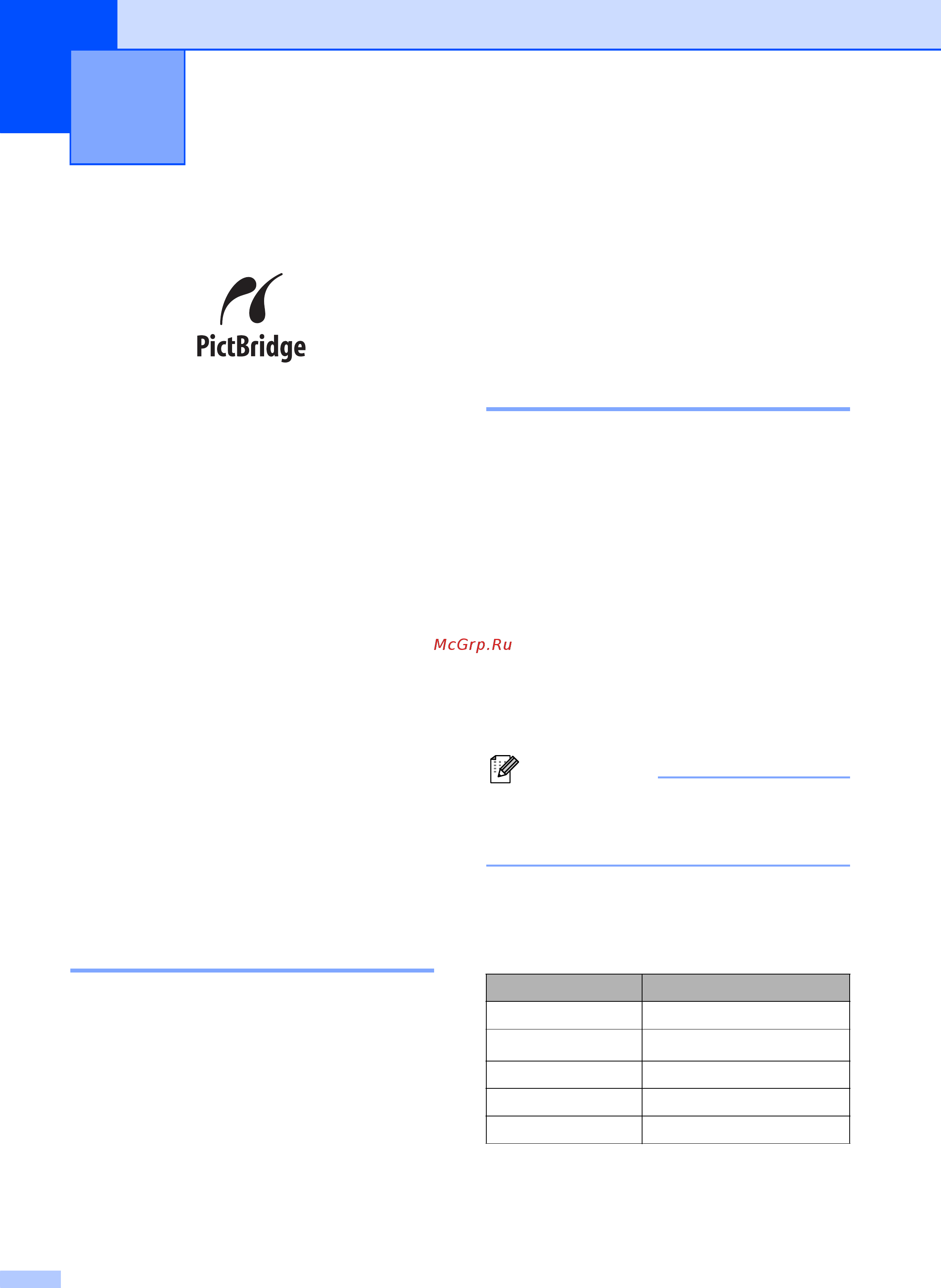 Brother MFC-9320CW [102/255] Требования для печати pictbridge
