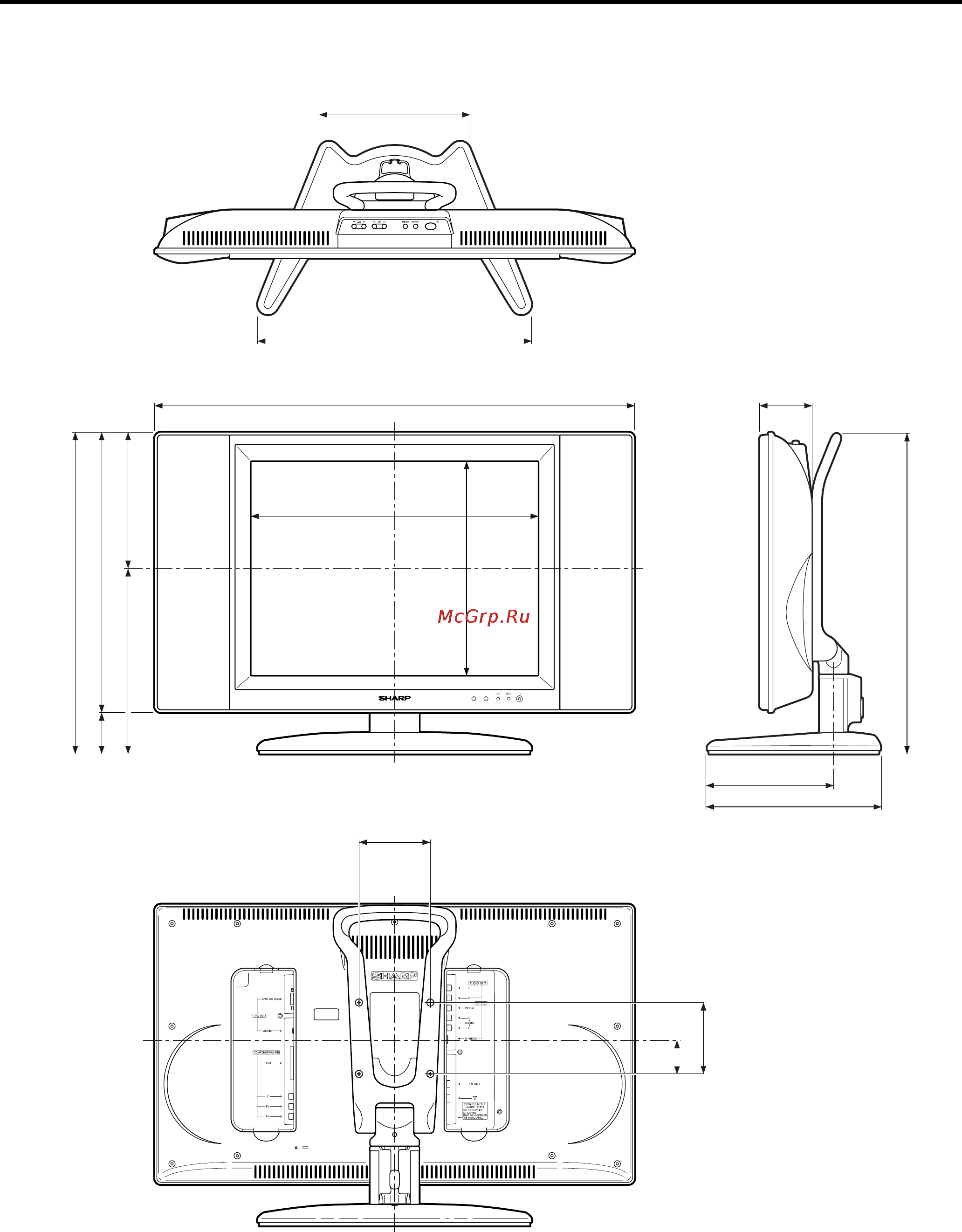 Sharp LC-20B6E [45/48] Габаритные рисунки