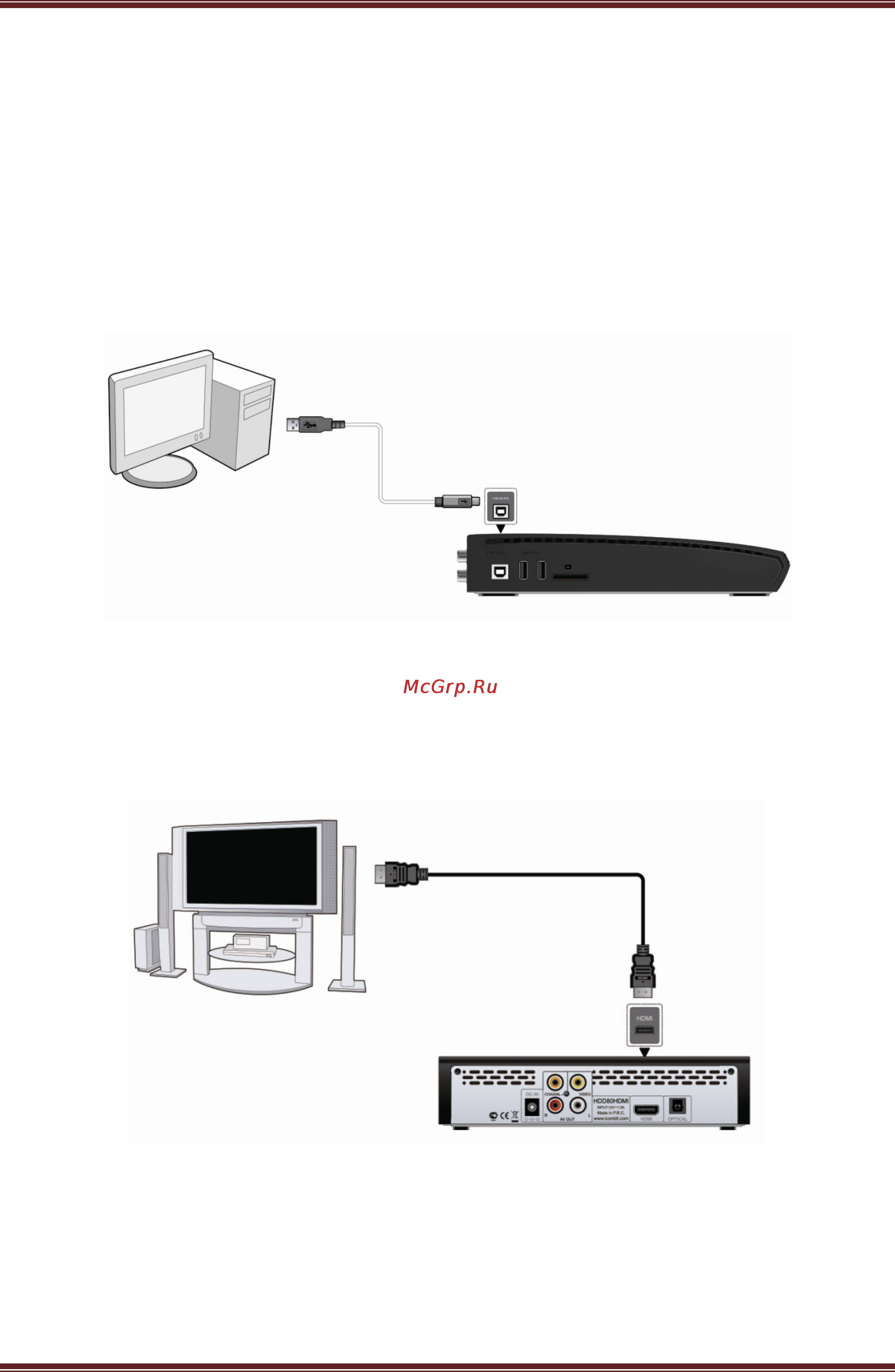 Iconbit HDD80 HDMI [9/21] Подключение к компьютеру