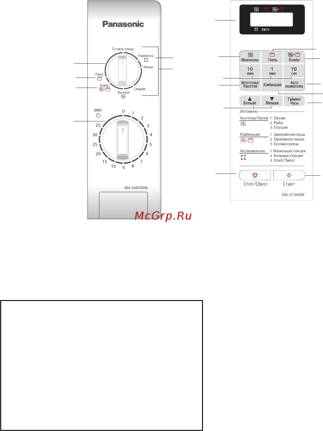 Panasonic NN-GM230 [47/109] Rus 10