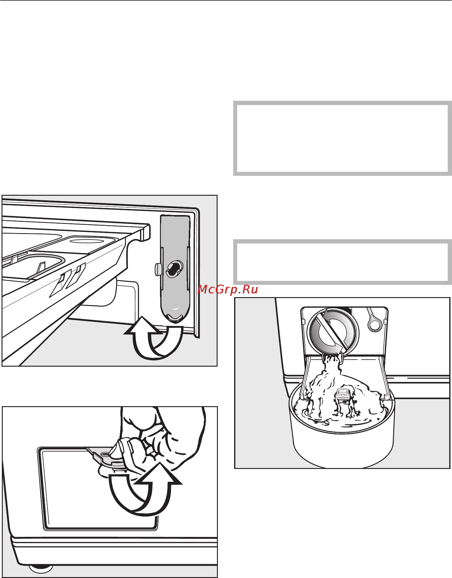 Miele WT 2780 WPM [61/84] Îòêðûâàíèå äâåðöû ëþêà ïðè çàñîðåíèè ñëèâà è èëè íàðóøåíèè ýëåêòðîñíàáæåíèÿ 61