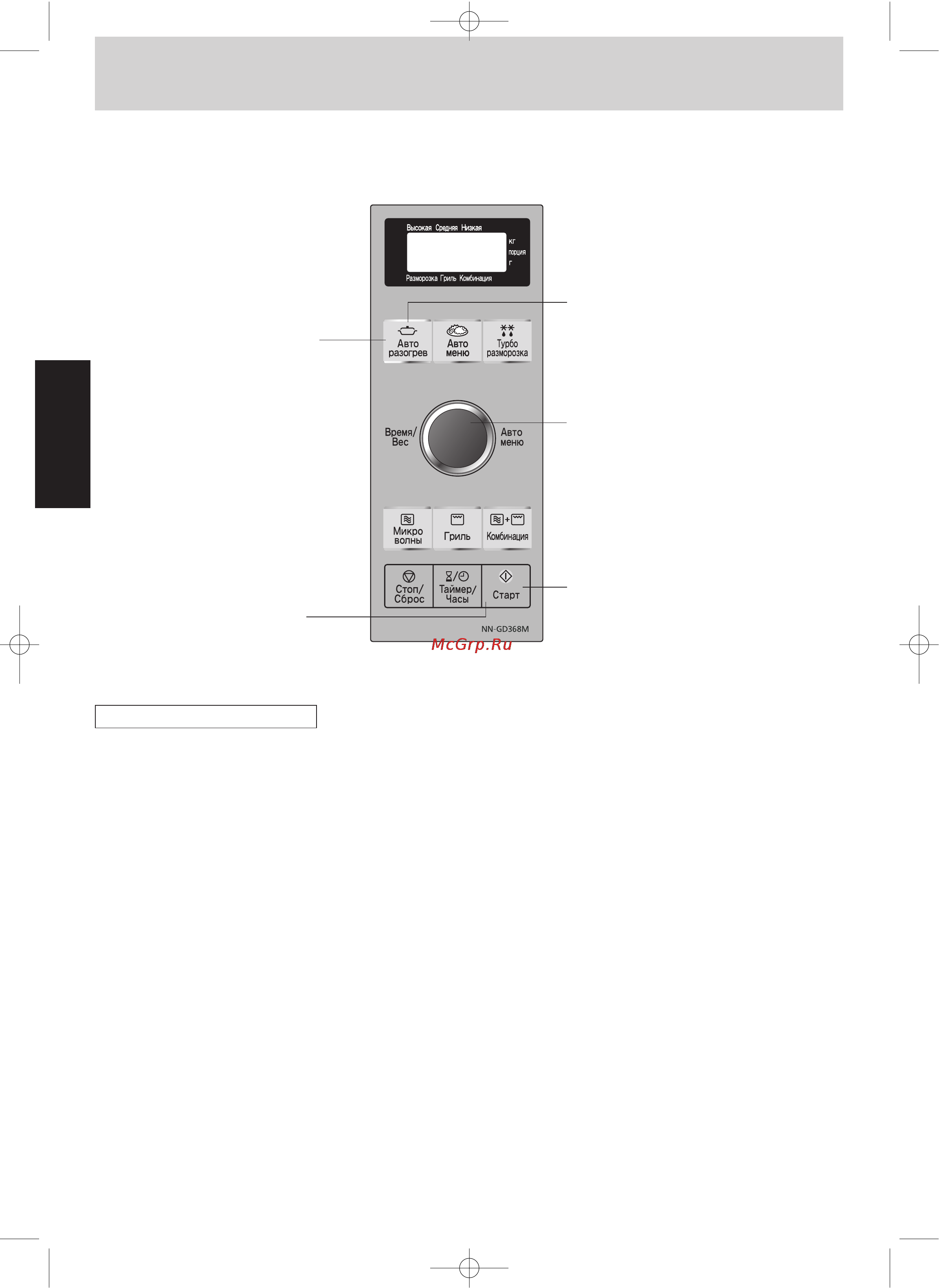 Panasonic NN-GD368 [12/40] Основные операции