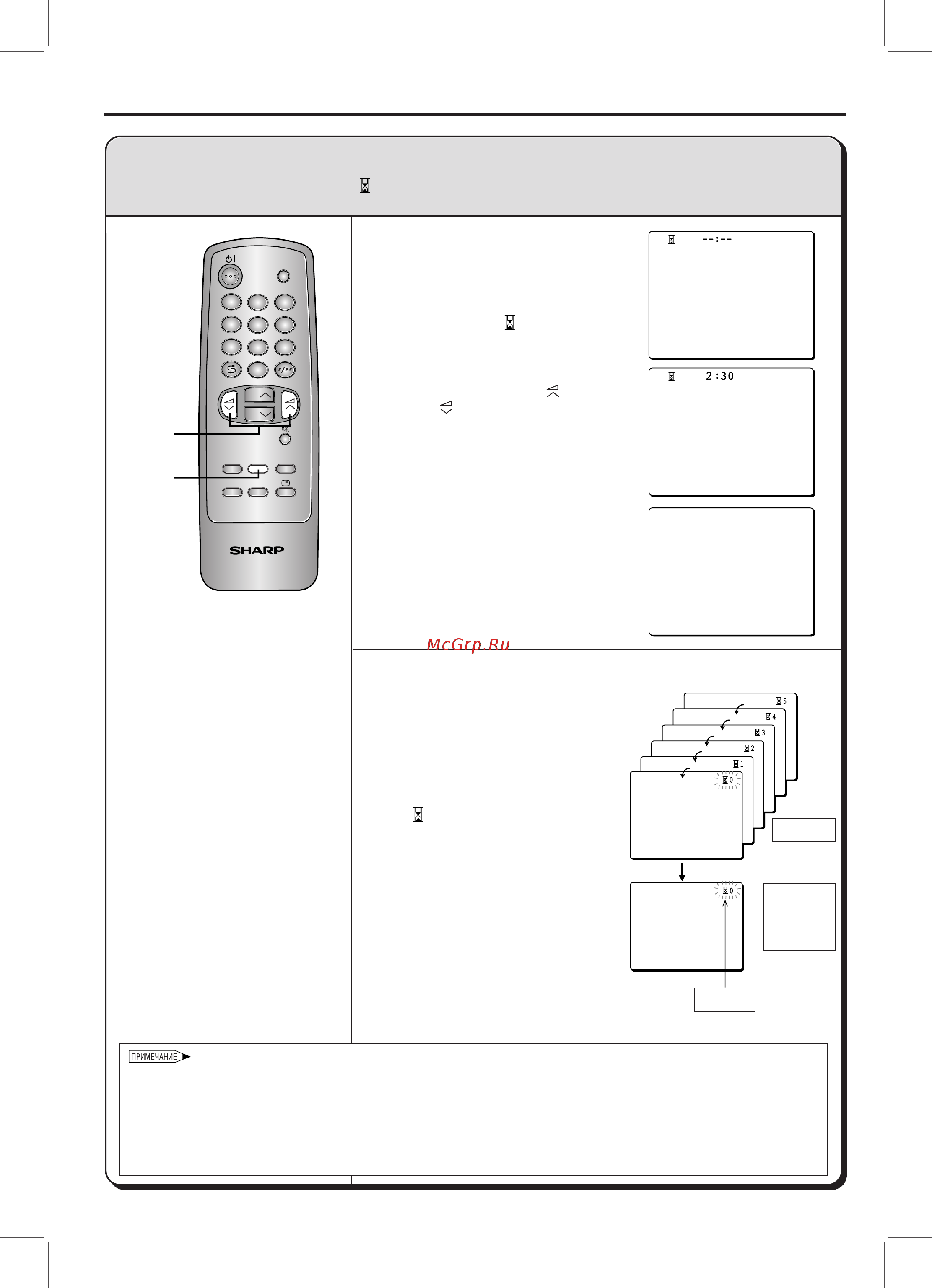 Sharp 14A1 [12/21] Рeжимы paбoты тaймepa