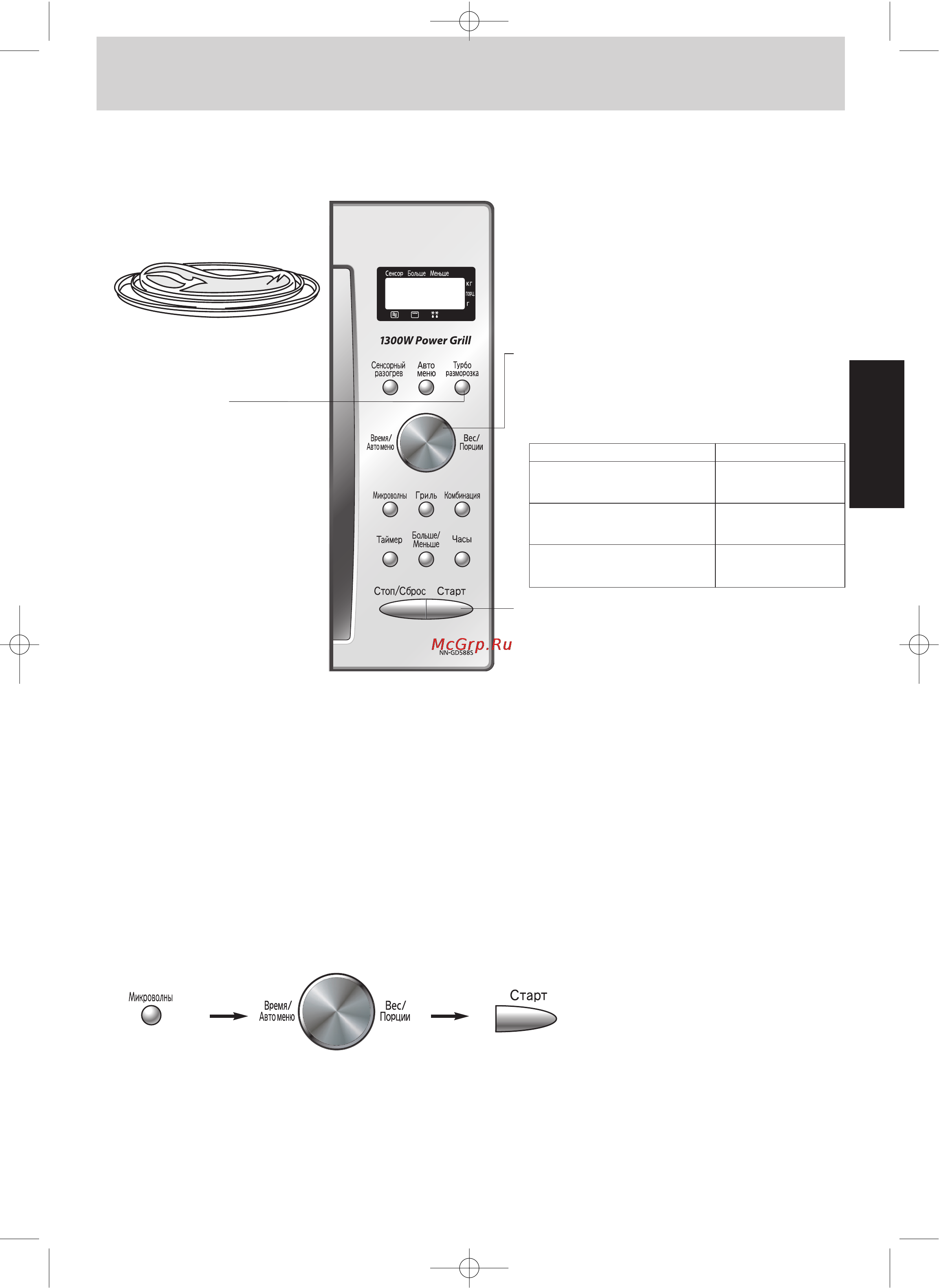 Panasonic NN-GD588 [9/18] Размораживание