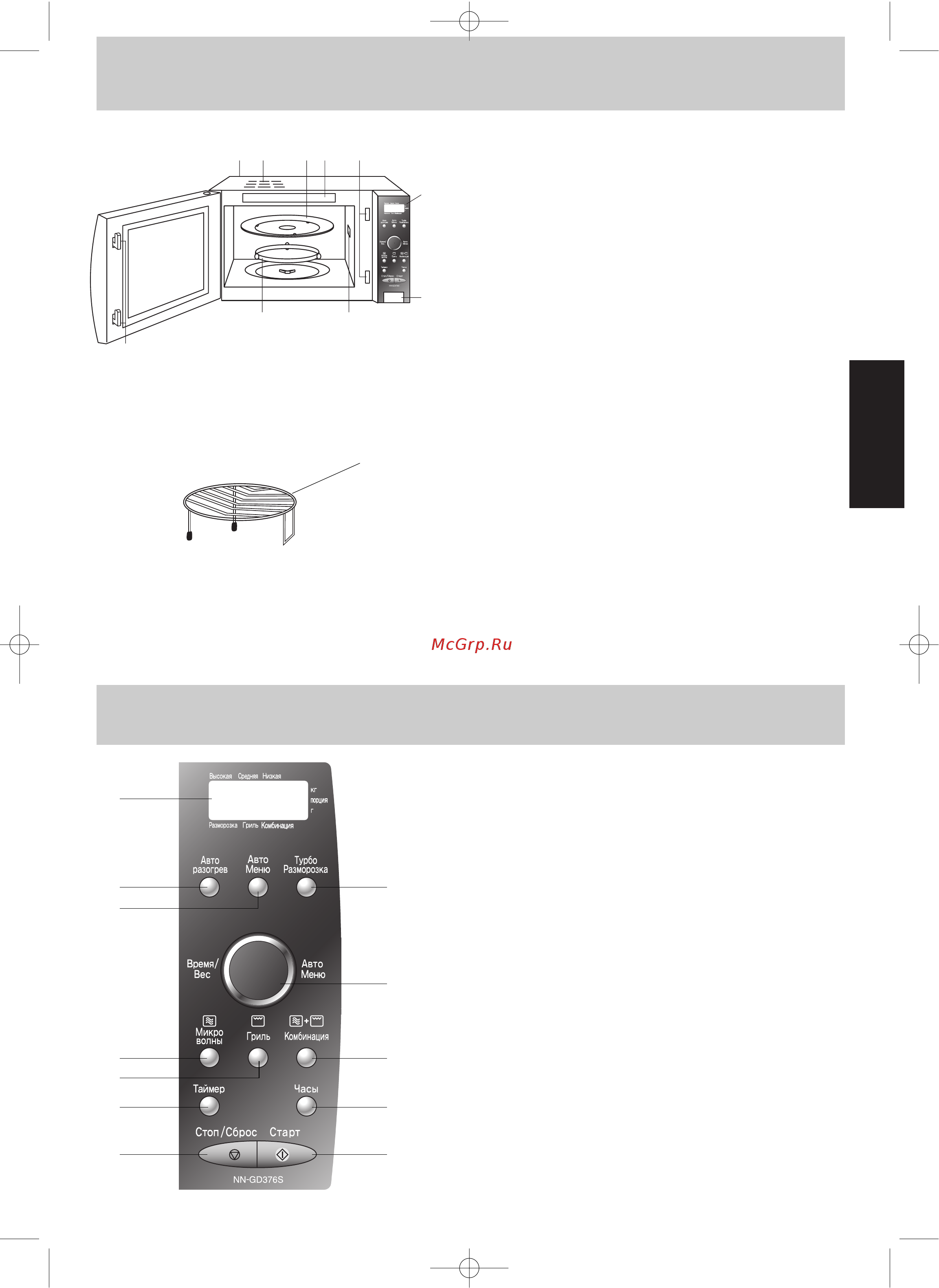 Panasonic NN-GD376 [5/40] Панель управления