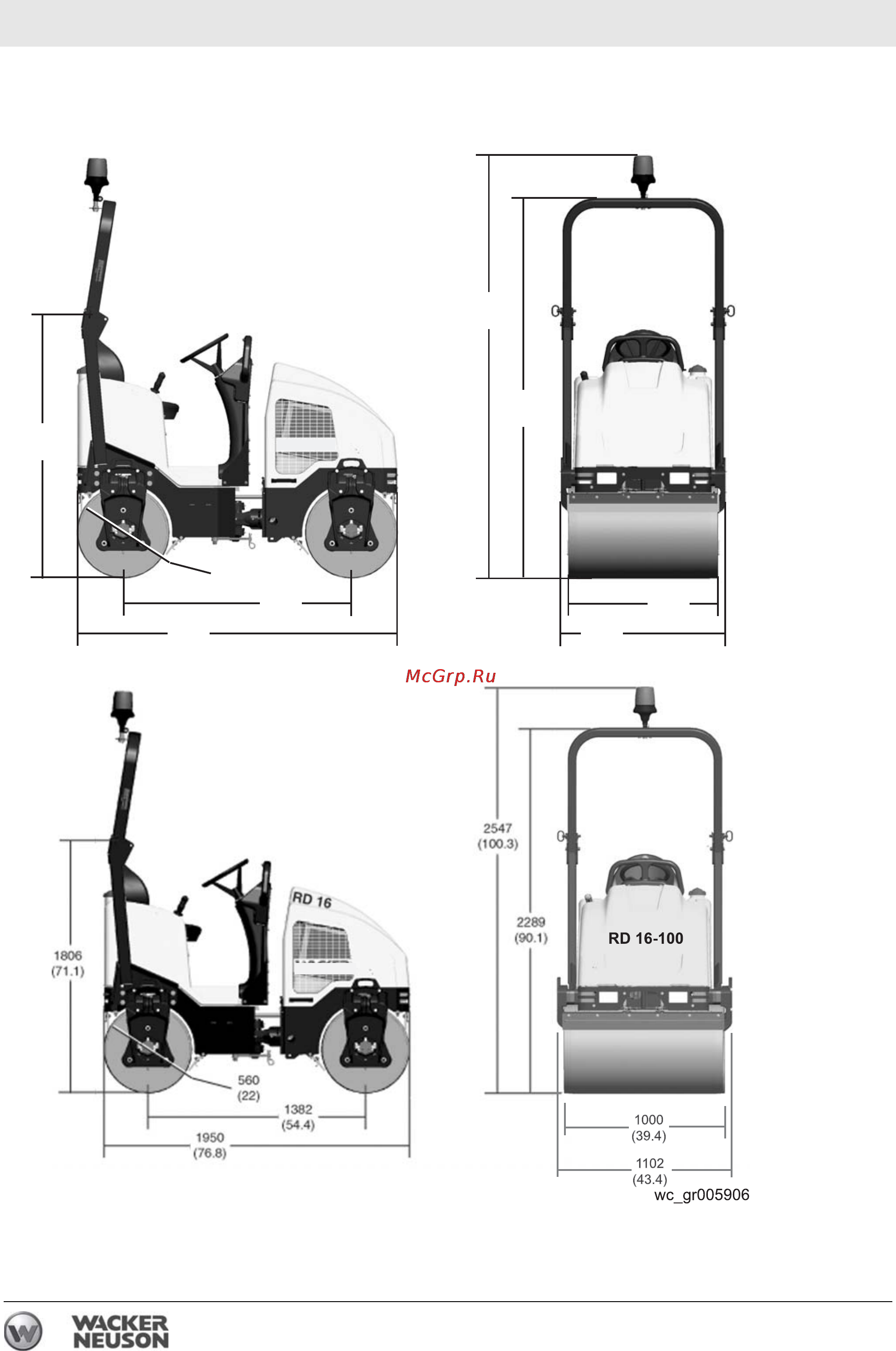 Wacker Neuson RD 16-100 0620402 [106/110] Ãàáà²èòû mm in