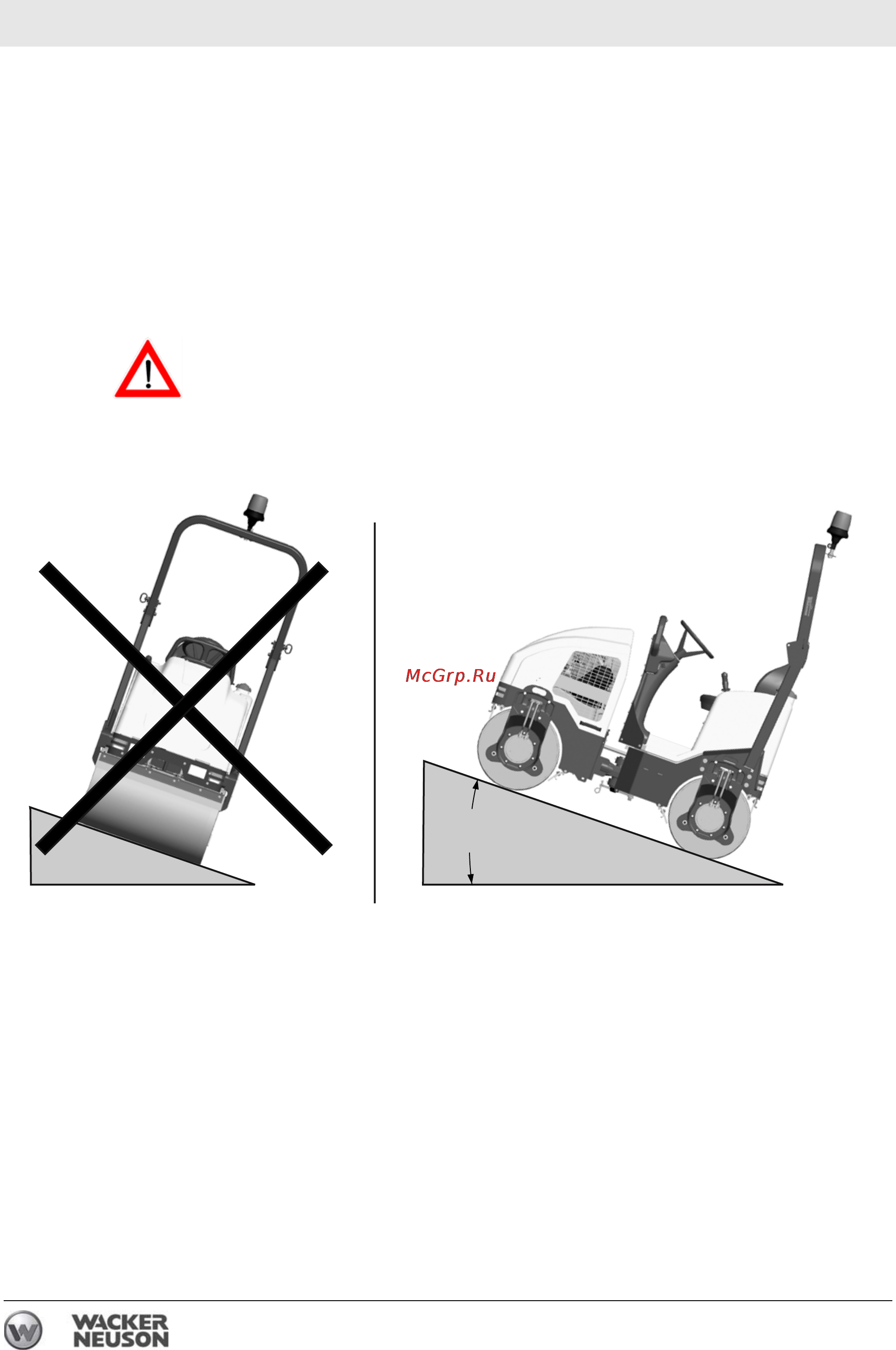 Wacker Neuson RD 16-100 0620402 [48/110] Ãàáîòà íà ñêëîíàõ