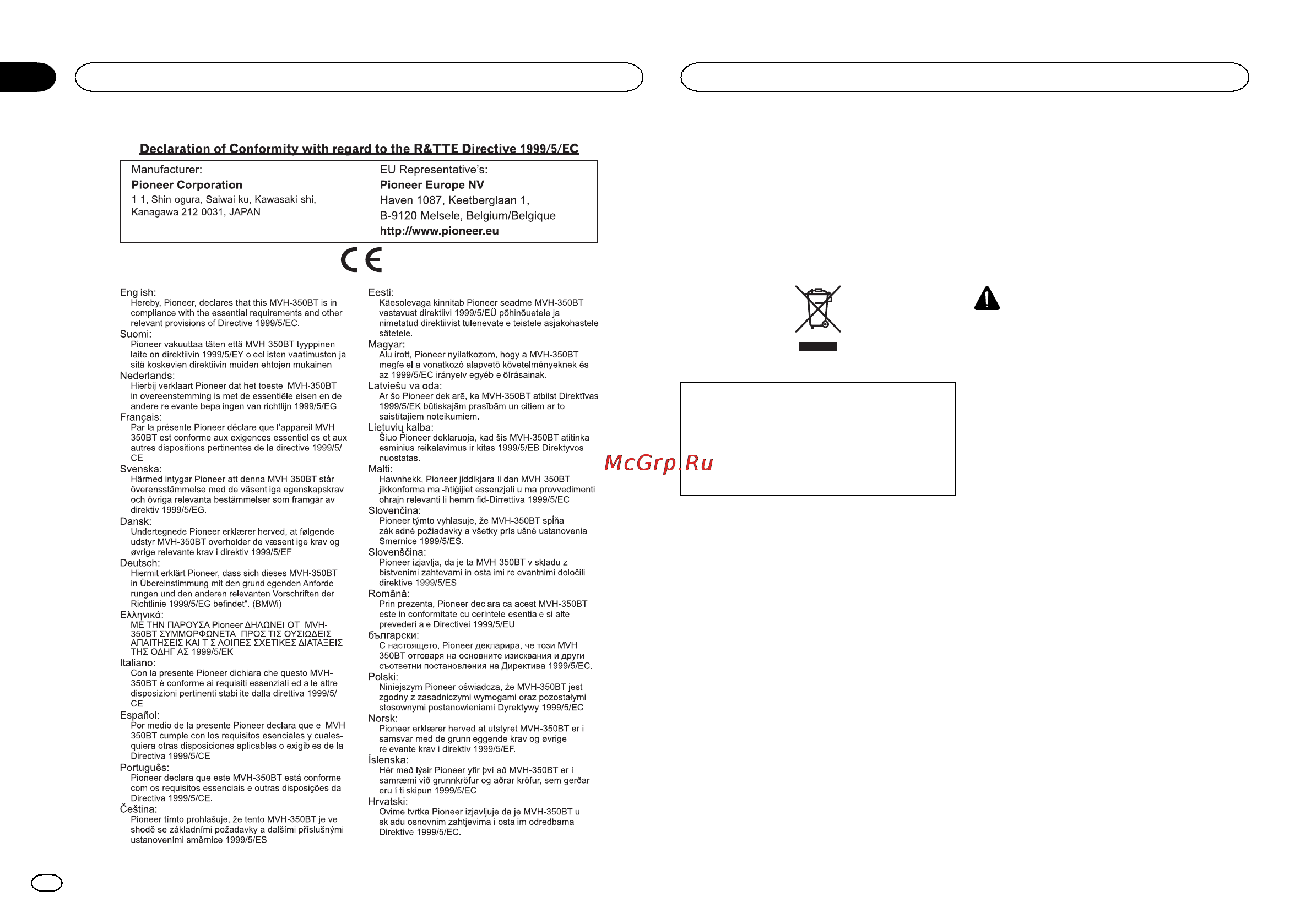 Pioneer MVH-150UI [2/156] About this manual