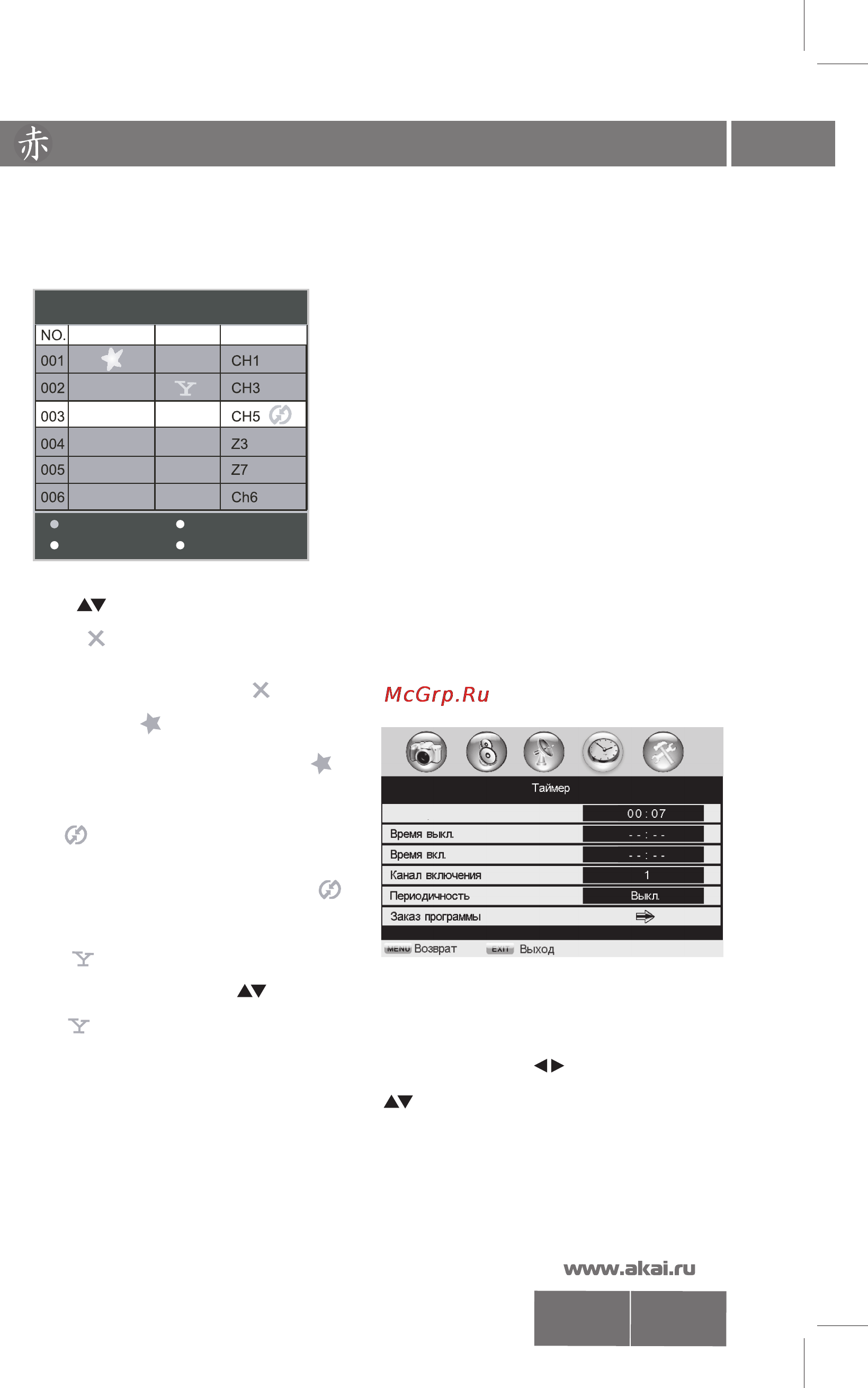 Akai LTA-32N658HCP [15/22] Настройка телевизора с помощью меню