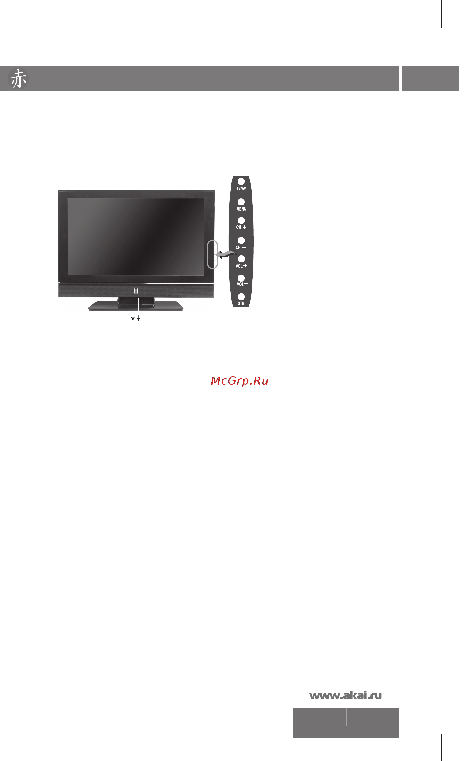 Akai LTA-32R5W4HCM [5/24] Органы управления телевизором