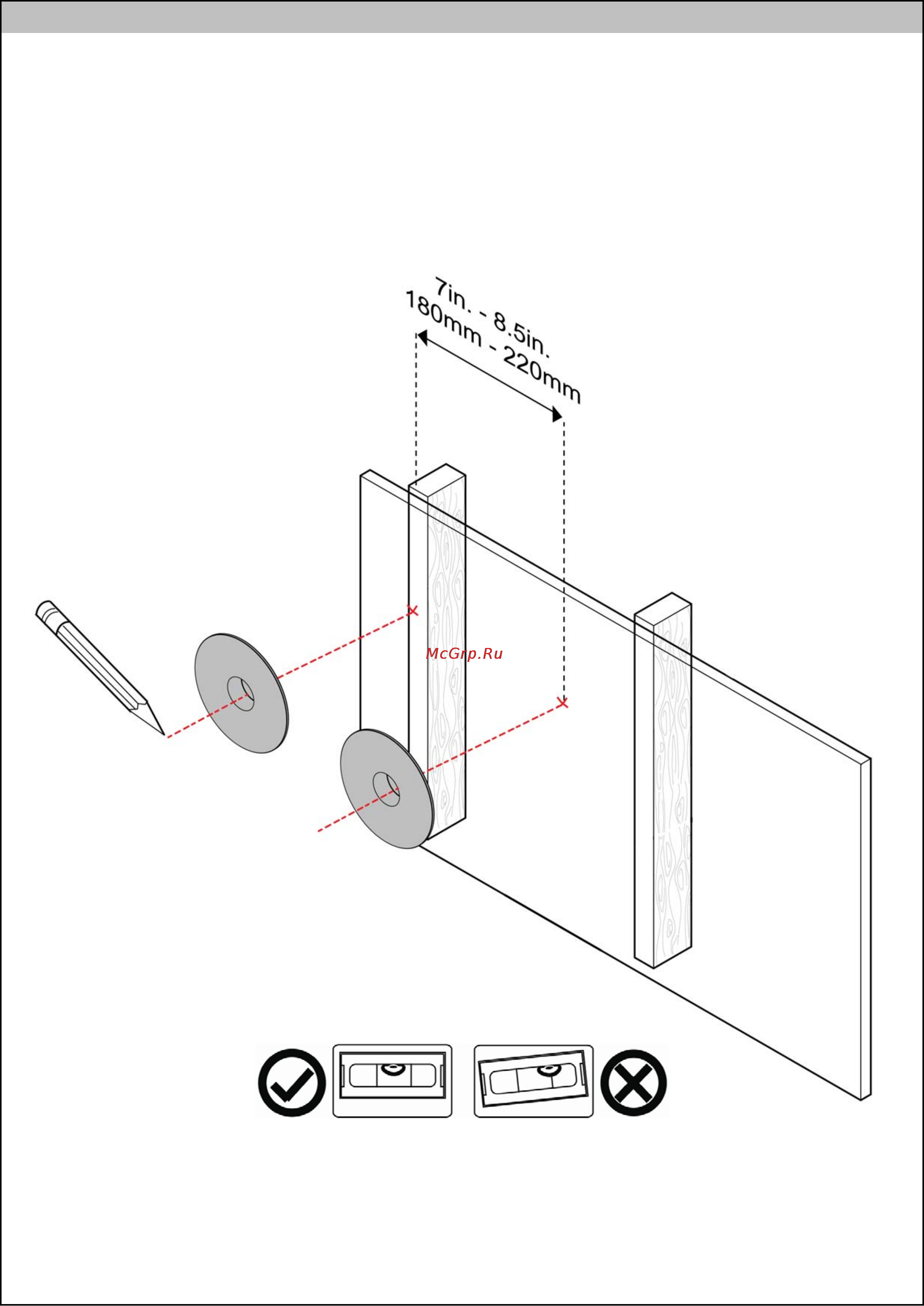 Omnimount VB60LED Black [13/20] Step 3 wood stud drywall continued