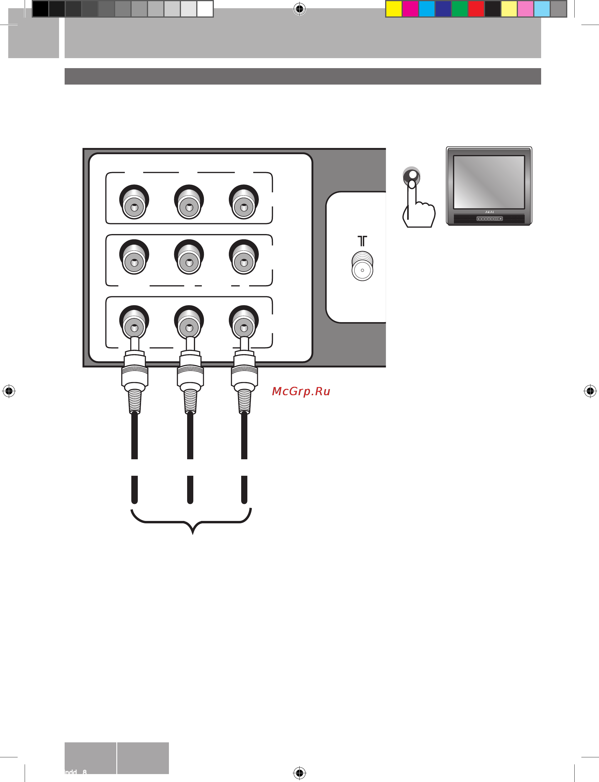 Akai 14CT02 [9/18] Установка и подключение телевизора