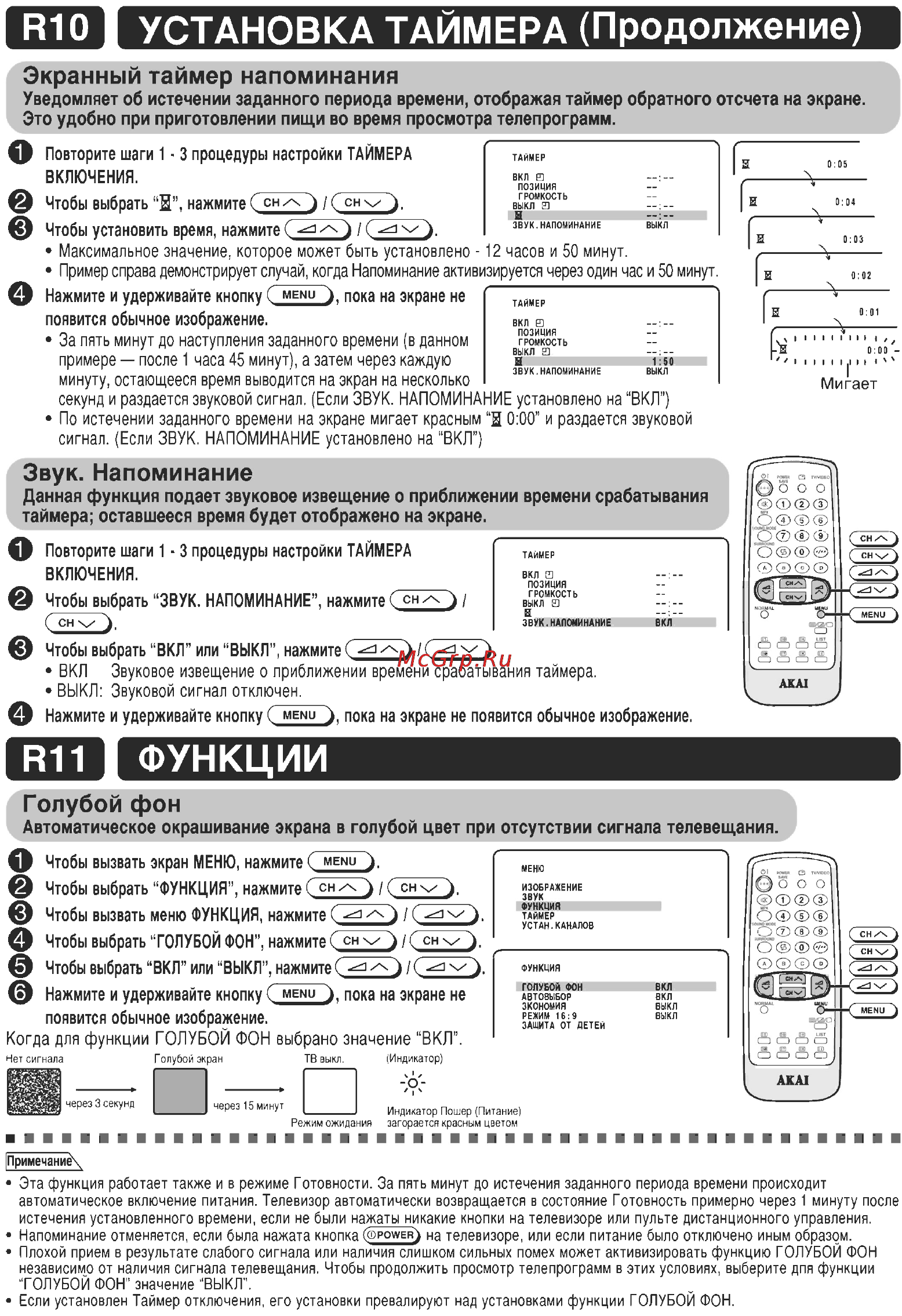 Akai 29CTF05BS Инструкция по эксплуатации онлайн [11/23] 26890