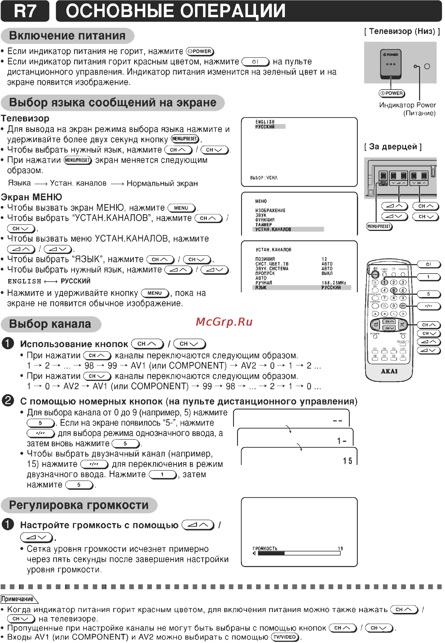 Akai 29CTF05BS Инструкция по эксплуатации онлайн [7/23] 26890