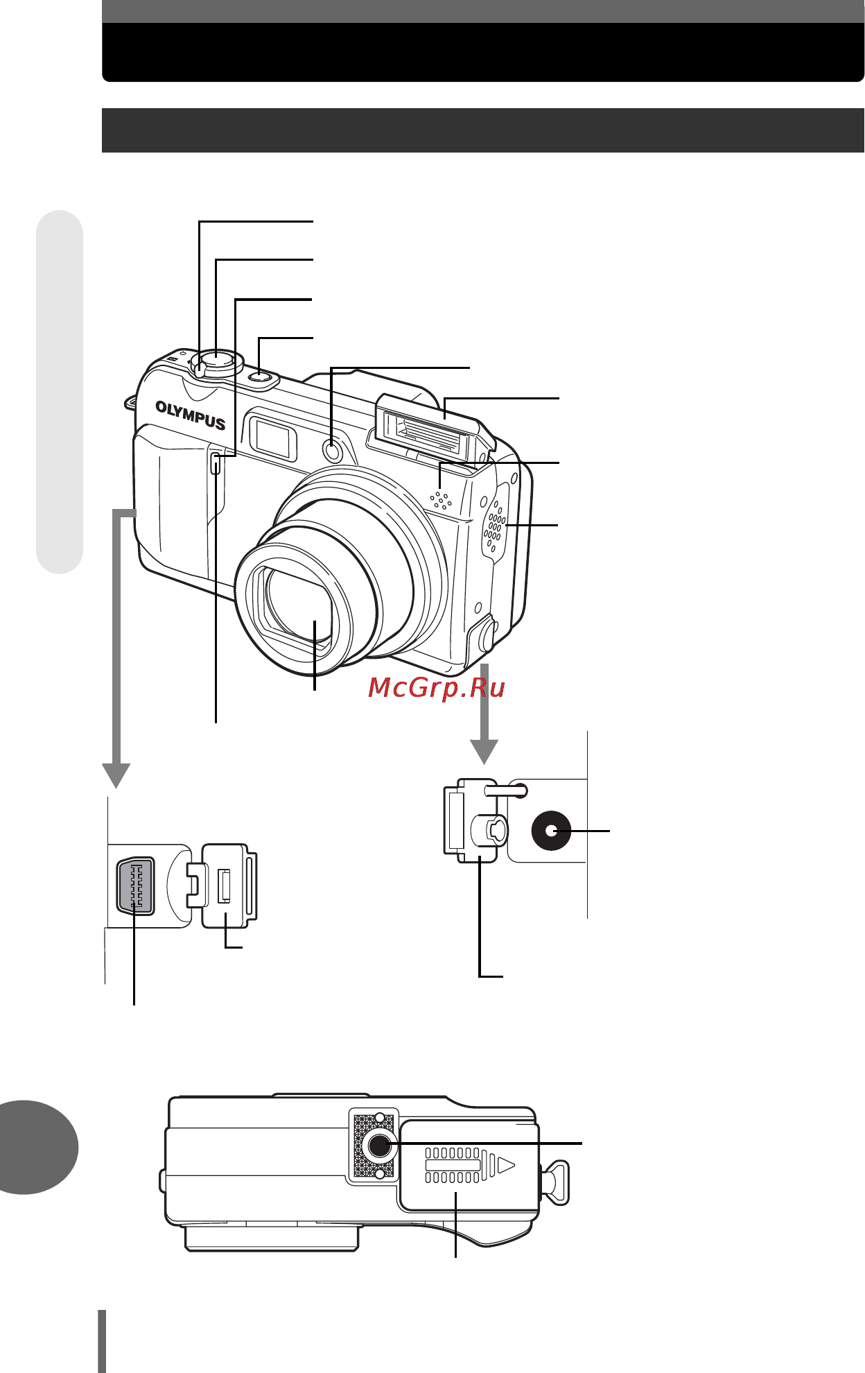 Olympus C-70 Zoom [186/194] Наименования элементов
