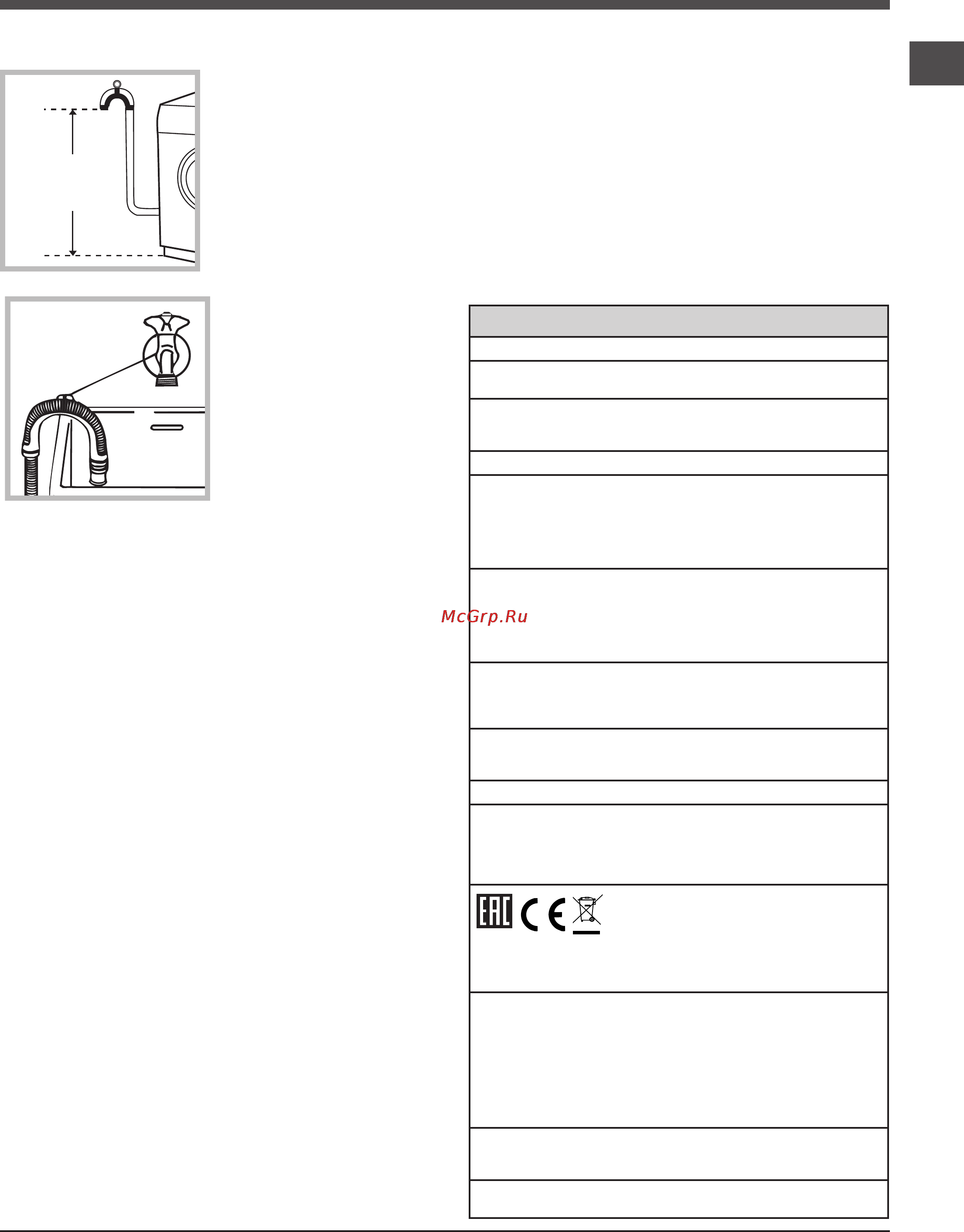 Hotpoint-Ariston WMUL 5050 [3/24] Технические данные