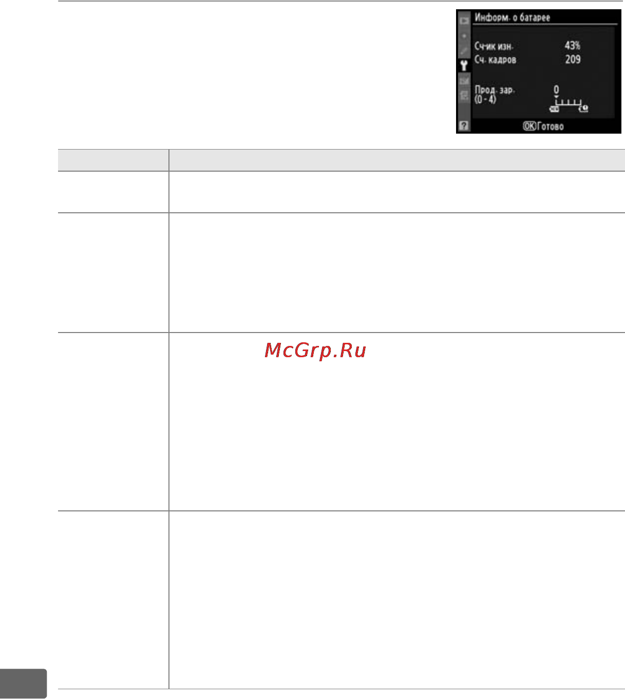 Nikon D700 Body [366/472] Информ о батарее