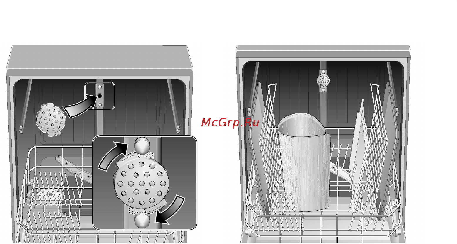 Siemens SE64E338EU [31/32] Разбрызгивающая головка для мойки противней