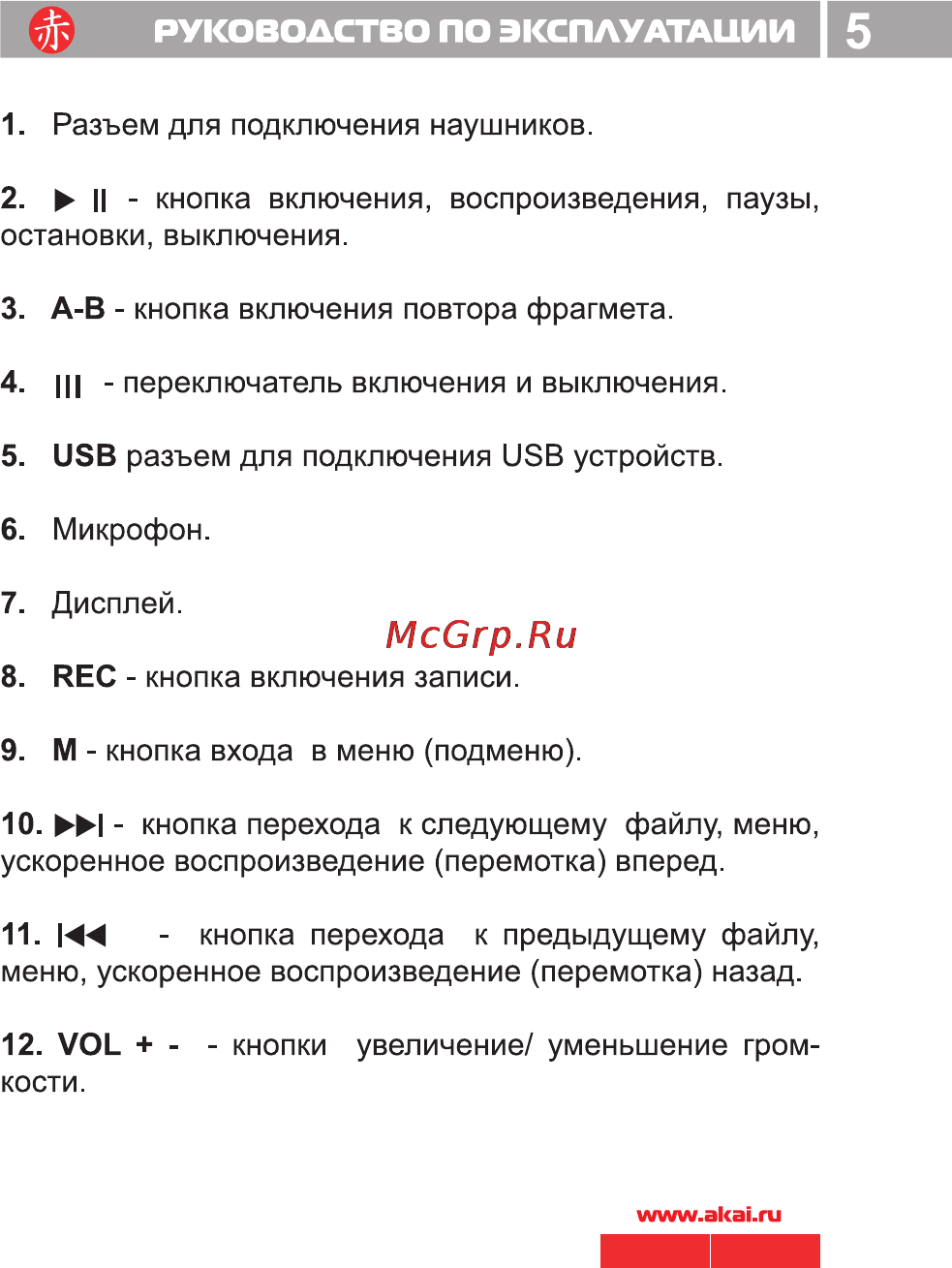 Akai MP-1780RC [7/36] 1780 pdf