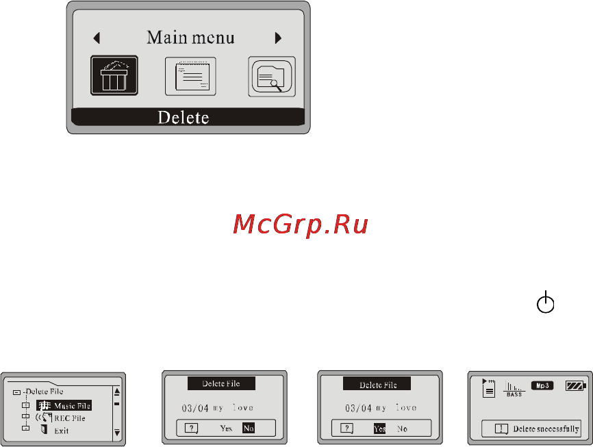 Akai MP-1500RC [16/22] Удаление файлов