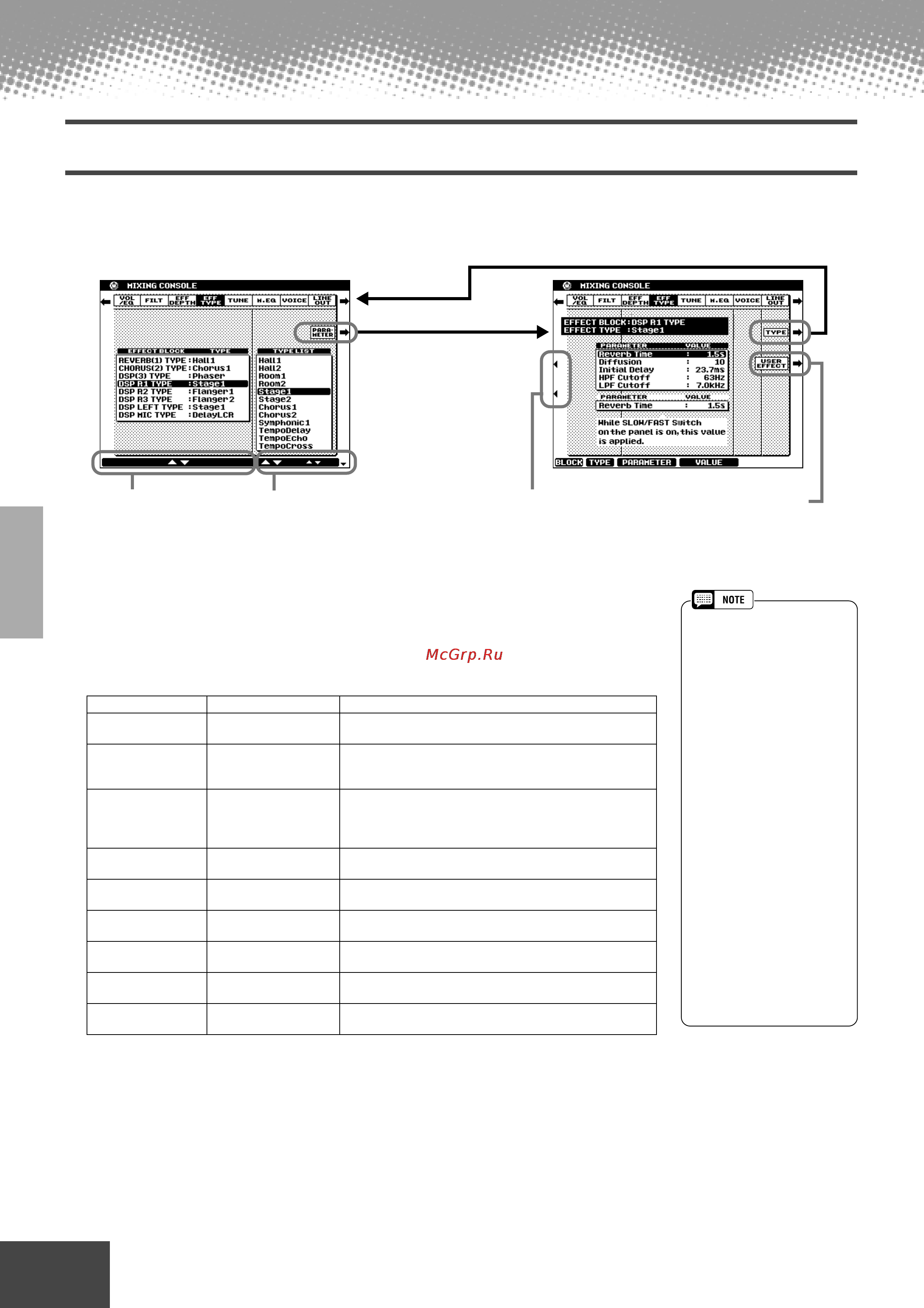 Yamaha PSR-9000 [124/214] Effect type settings