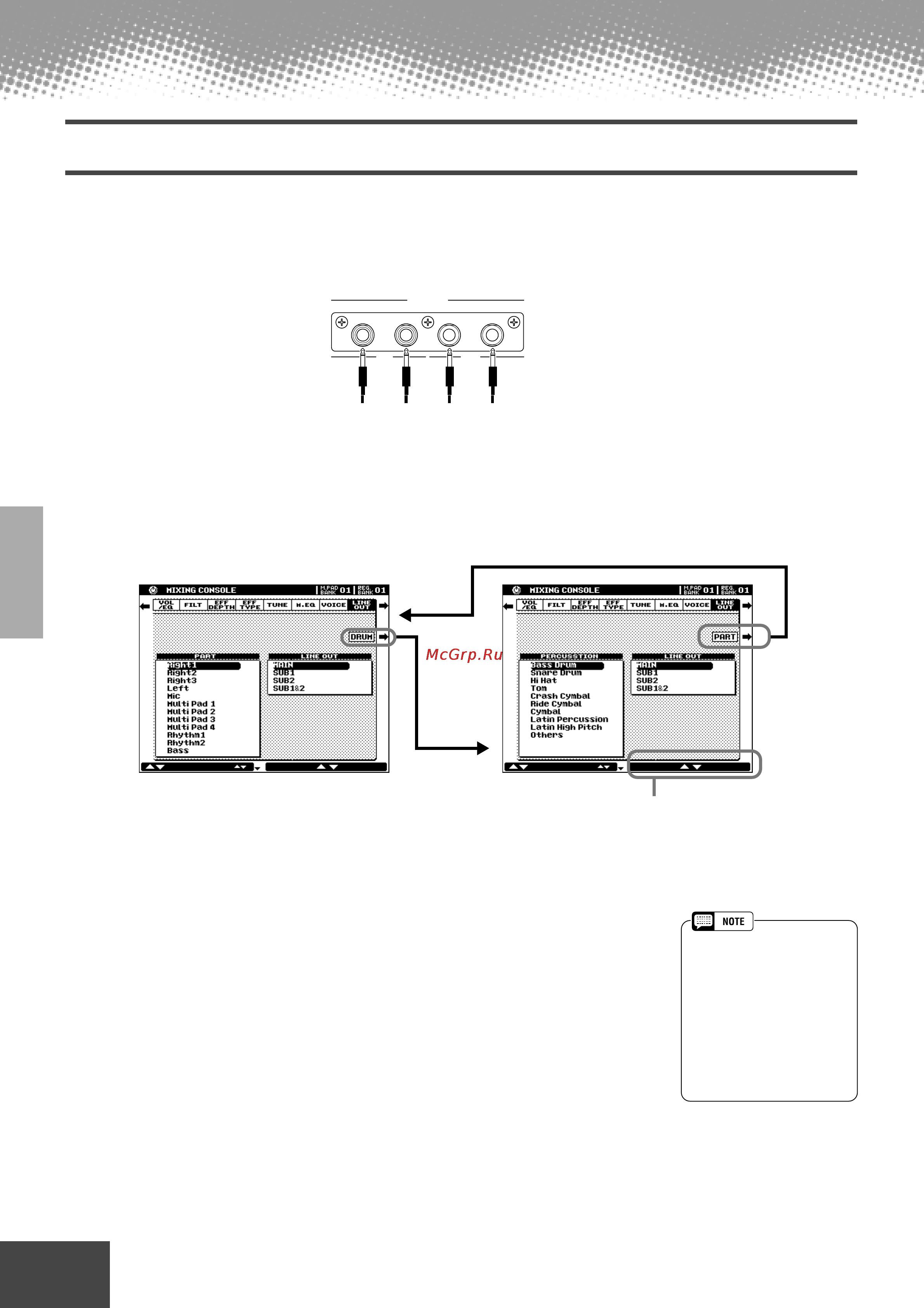 Yamaha PSR-9000 [126/214] Line out settings