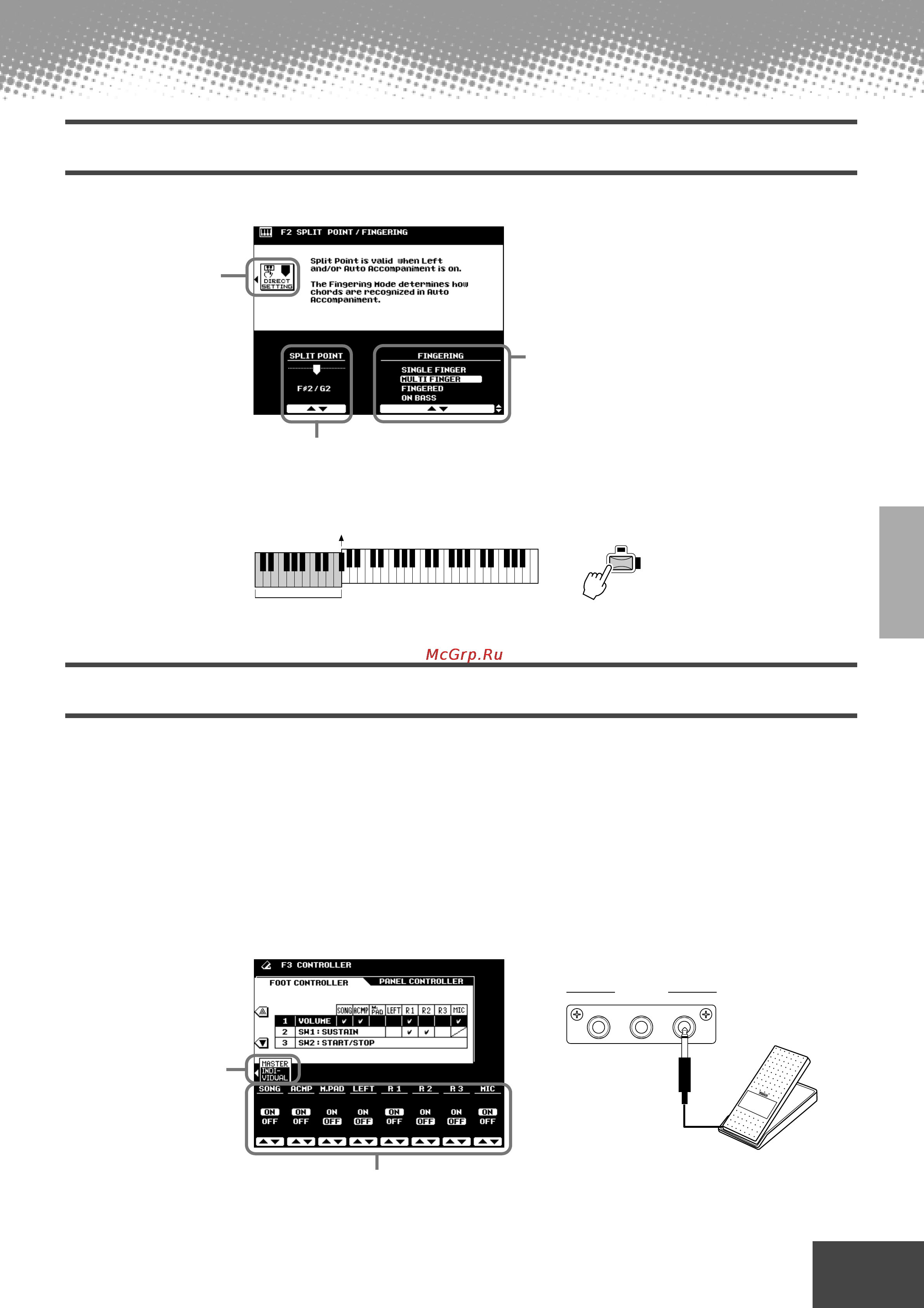 Yamaha PSR-9000 [135/214] Split point chord fingering