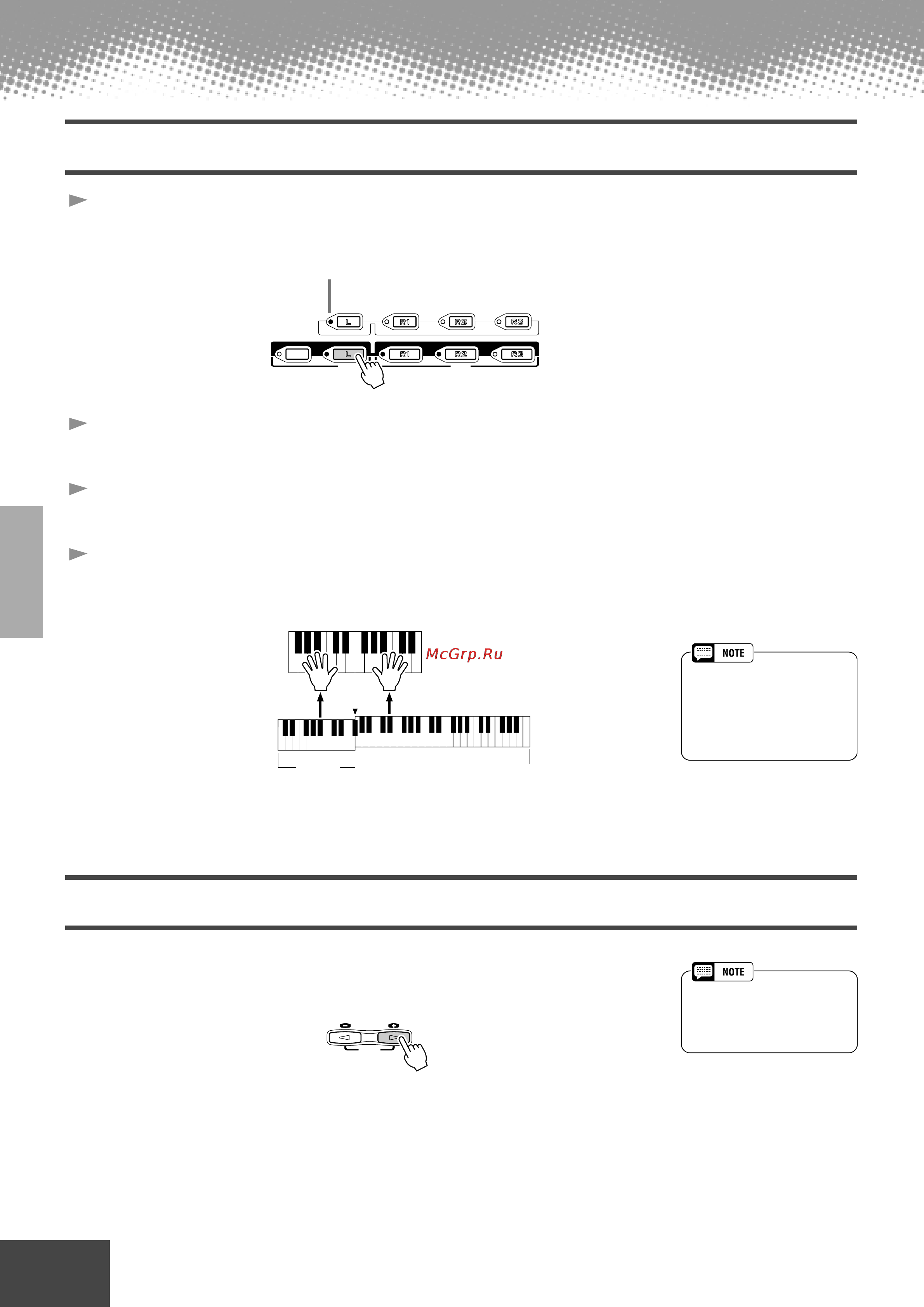 Yamaha PSR-9000 [18/214] Playing different voices with the left and right hands