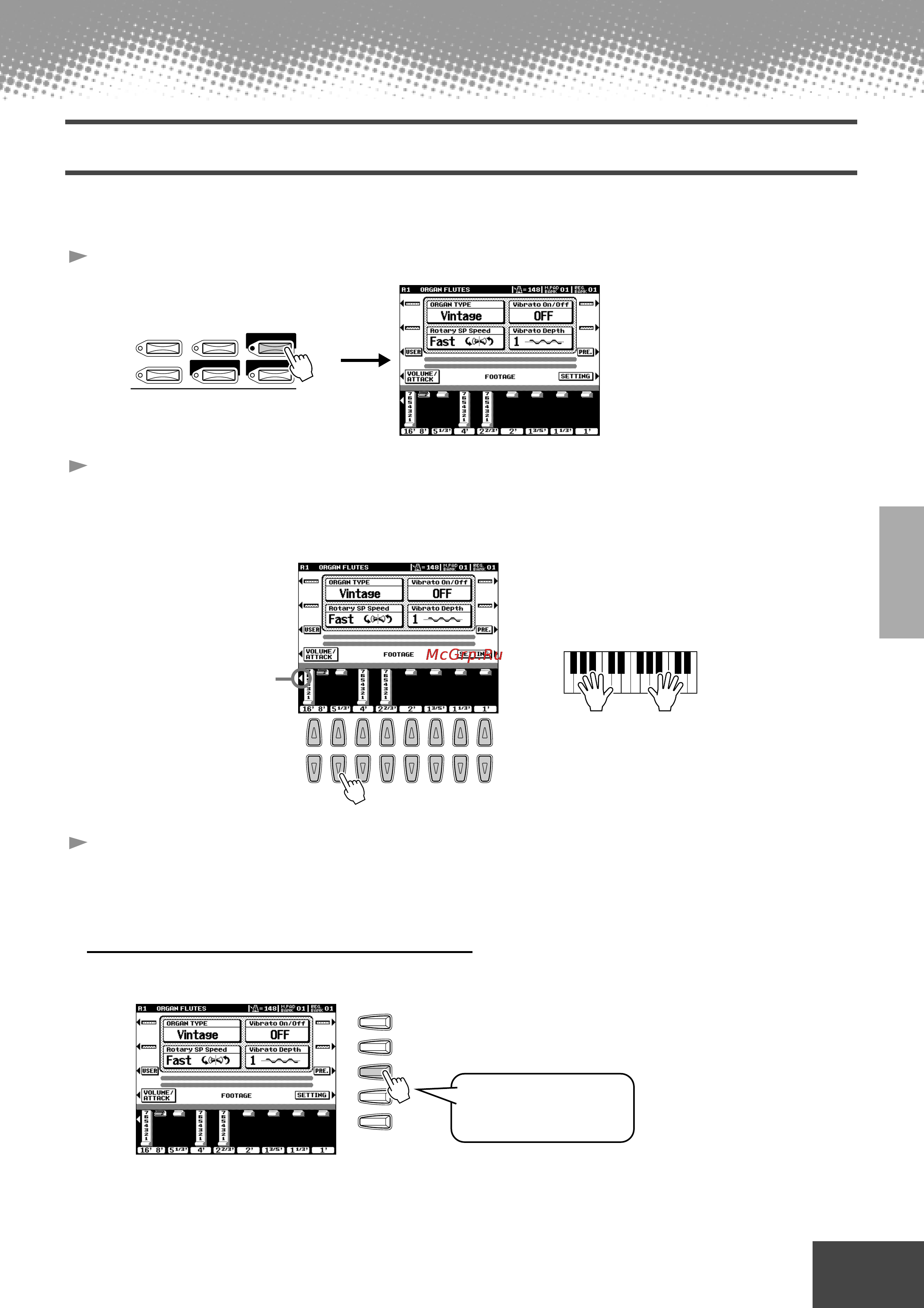 Yamaha PSR-9000 [19/214] Use the lcd 1 8 buttons to adjust the footage settings