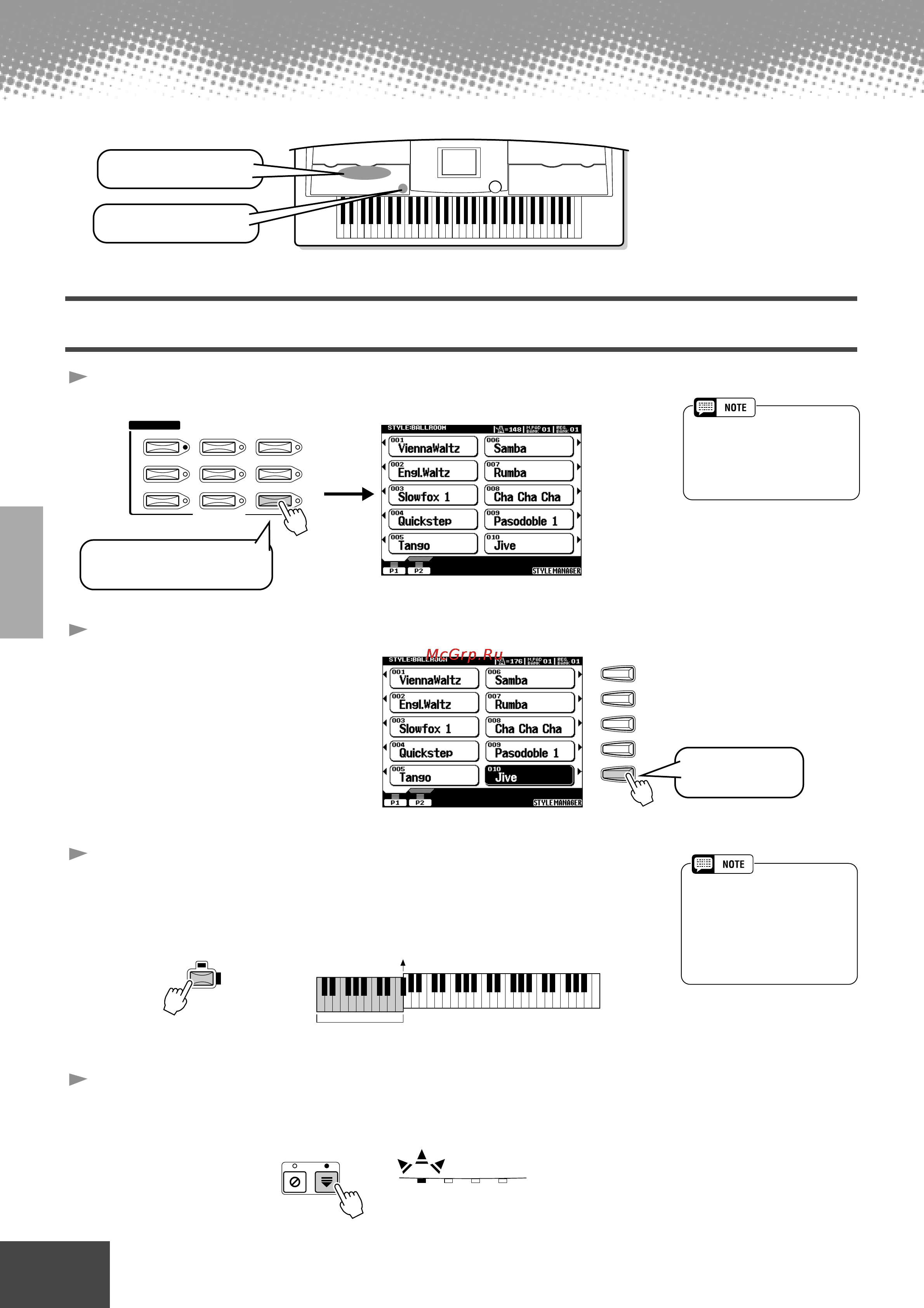 Yamaha PSR-9000 [20/214] Select a style group