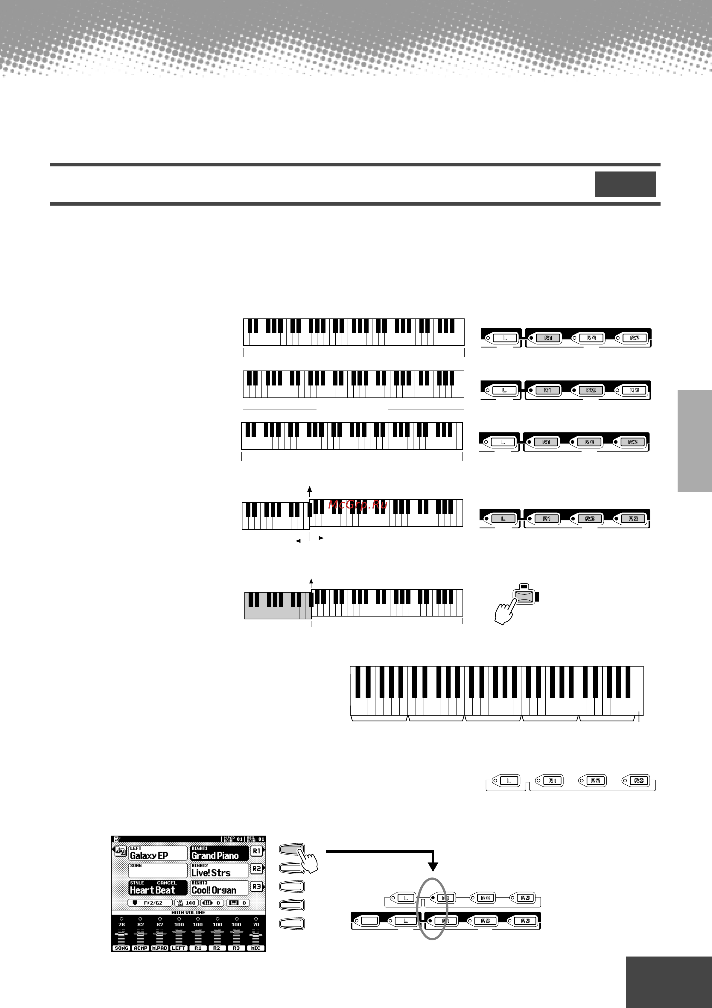 Yamaha PSR-9000 [53/214] Parts right1 right2 right3 and left