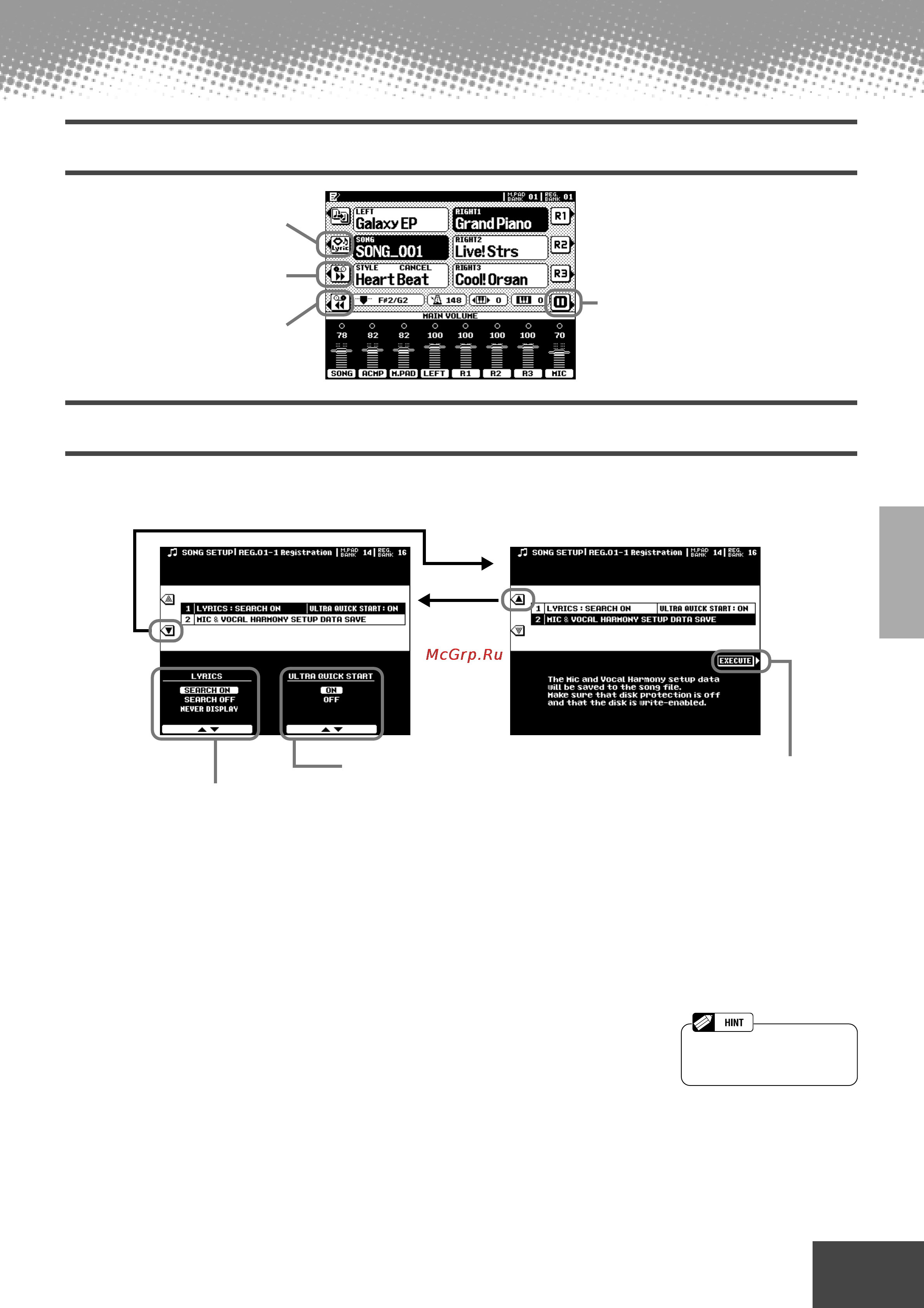 Yamaha PSR-9000 [67/214] Other functions viewing the lyrics and fast forward reverse