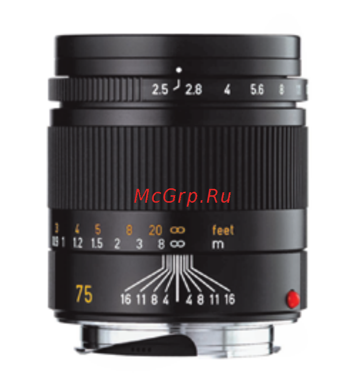 Leica Summarit-M 75mm f/2.5 Инструкция по эксплуатации онлайн [2/16] 27461
