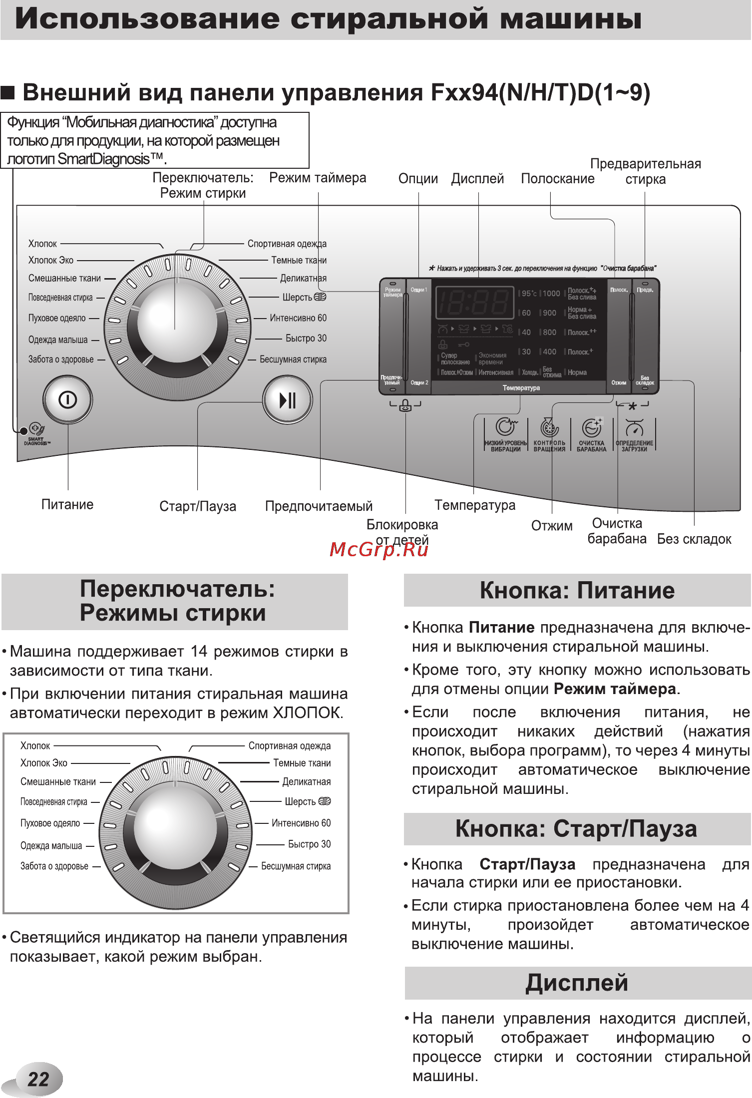 LG F1281HD5 Инструкция по эксплуатации онлайн [22/48] 88485