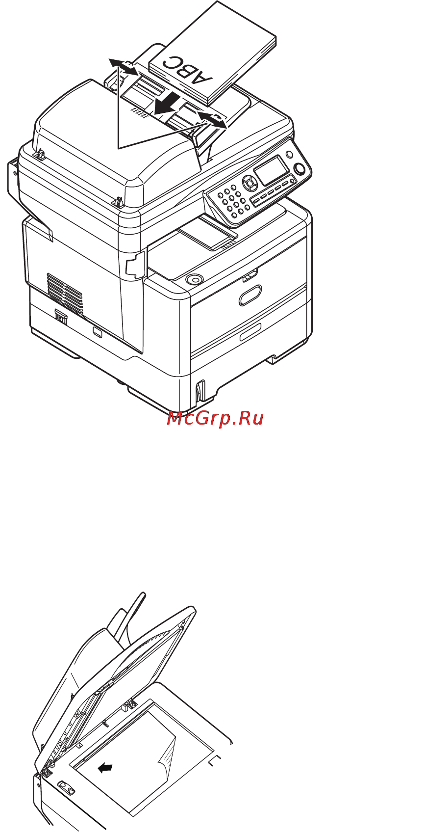 OKI MB470 [61/140] Размещение документов на стекле