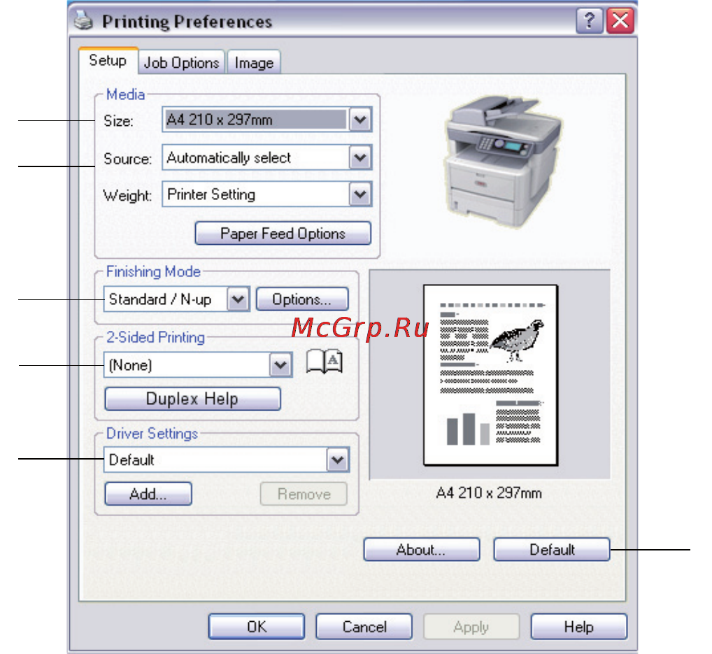 OKI MB470 [78/140] Настройки печати в windows
