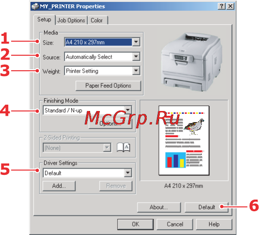 OKI C5510 MFP [41/127] Вкладка setup настройка